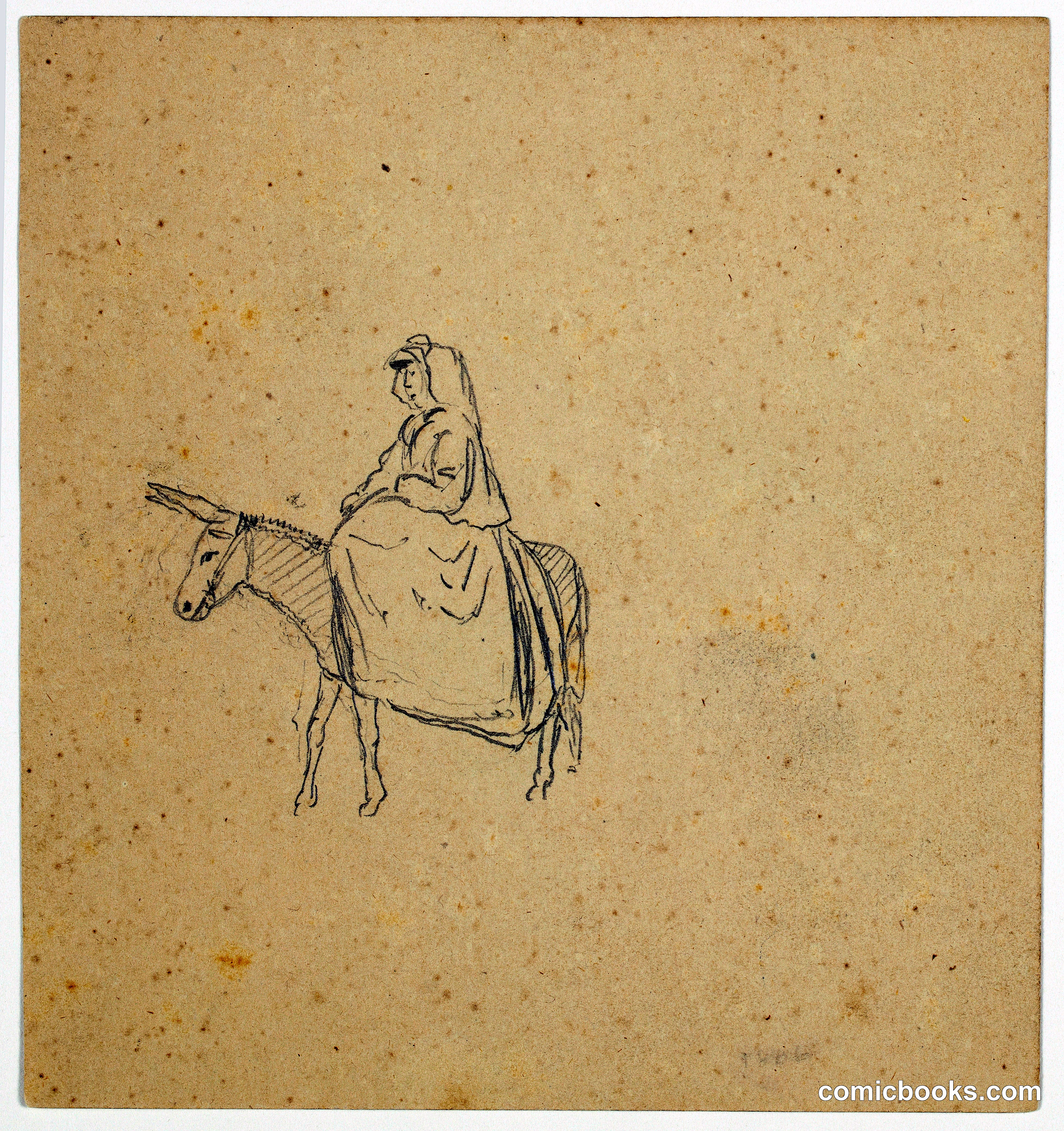 Woman Riding a Donkey