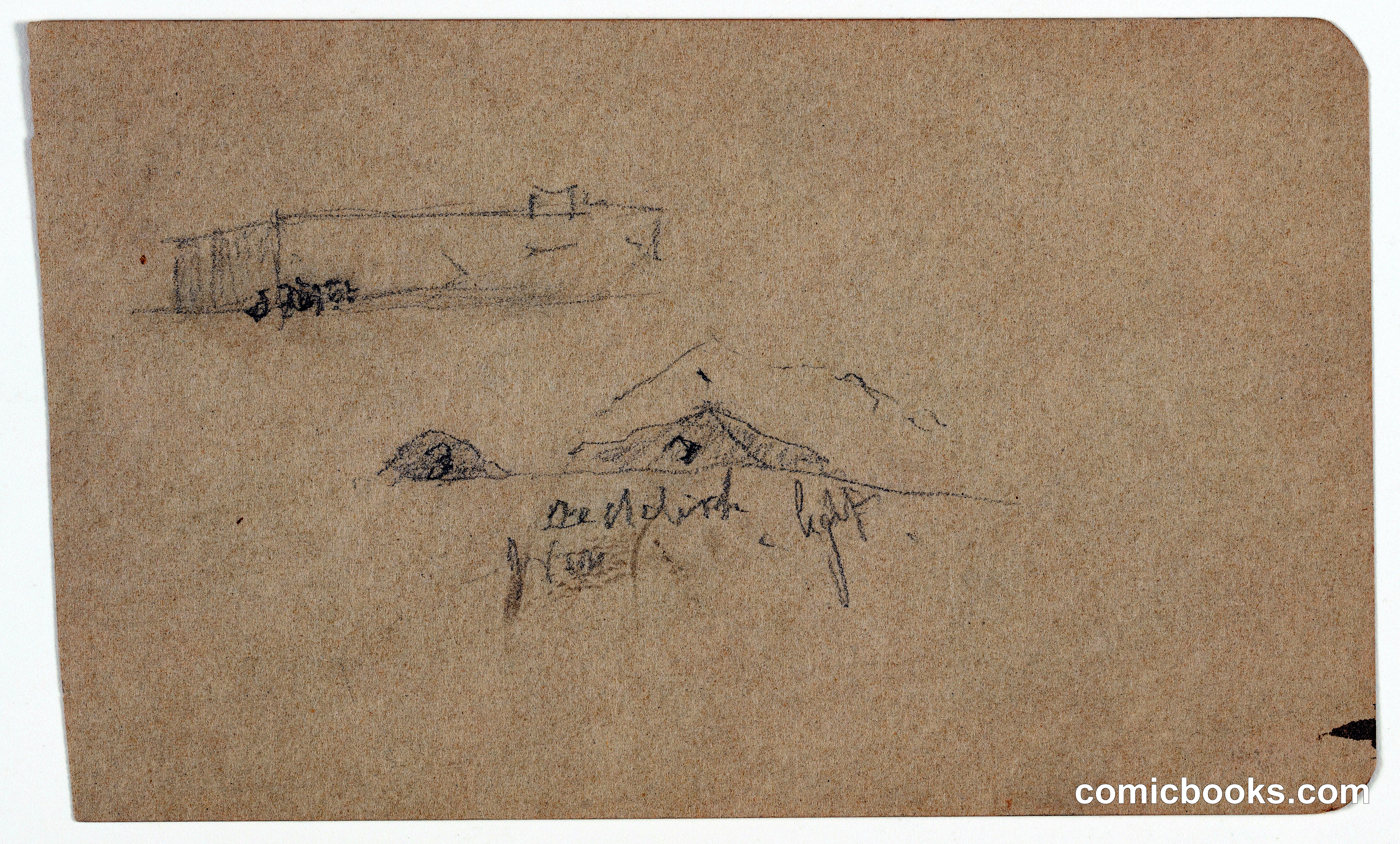 Sketches of a Building and Mountains, Mexico
