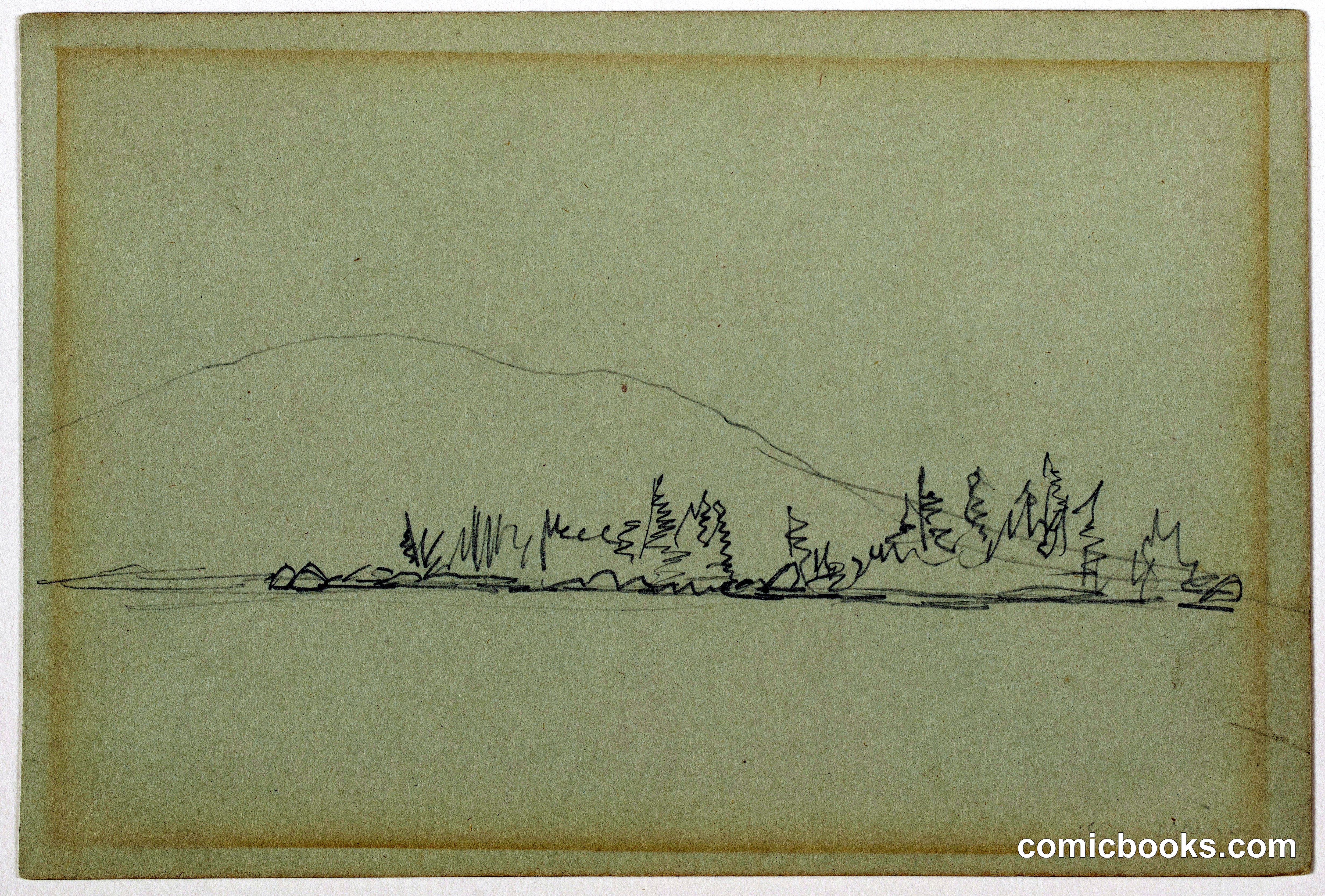 Mountain beyond a Wooded Shore