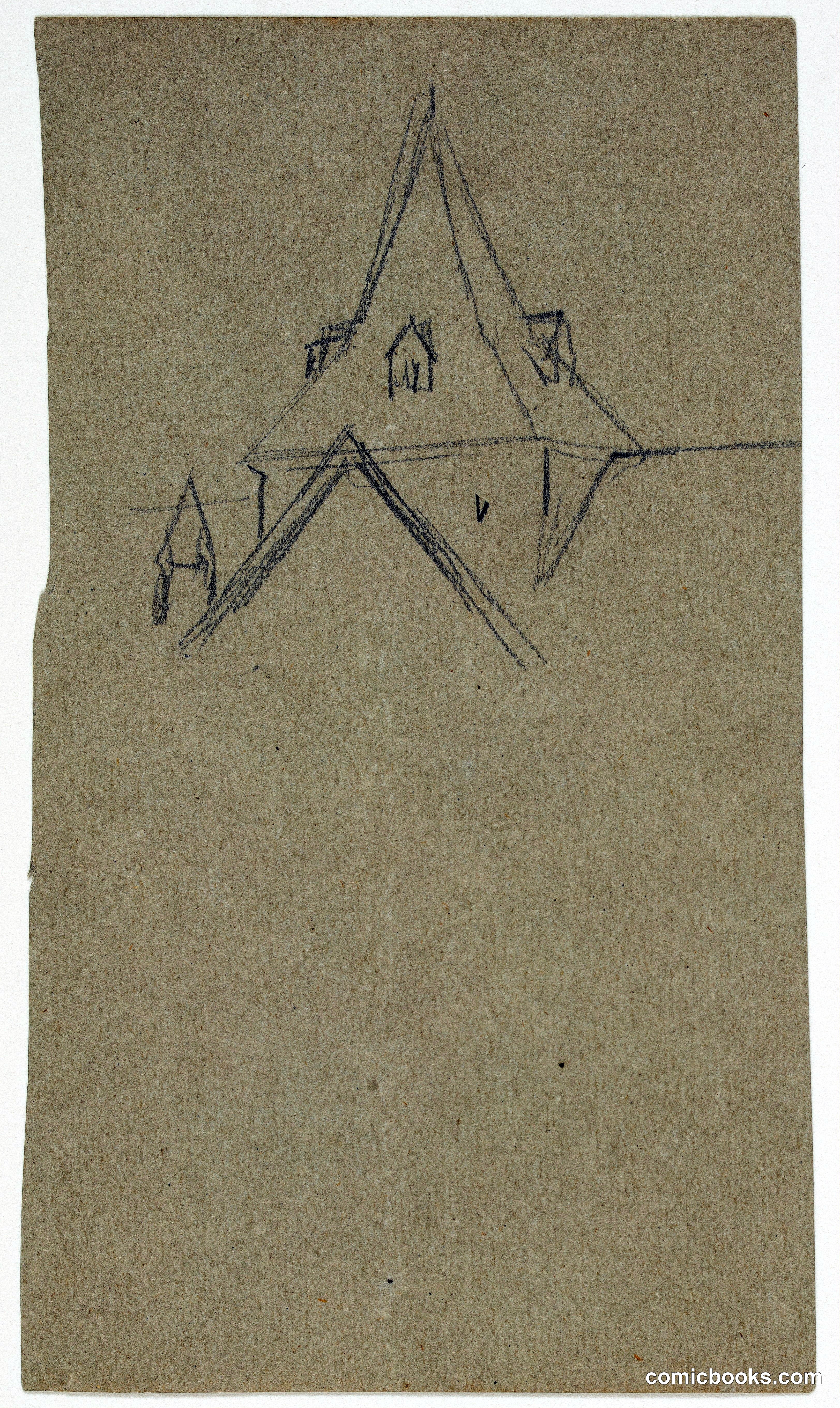 Architectural Sketch with Pointed Roof