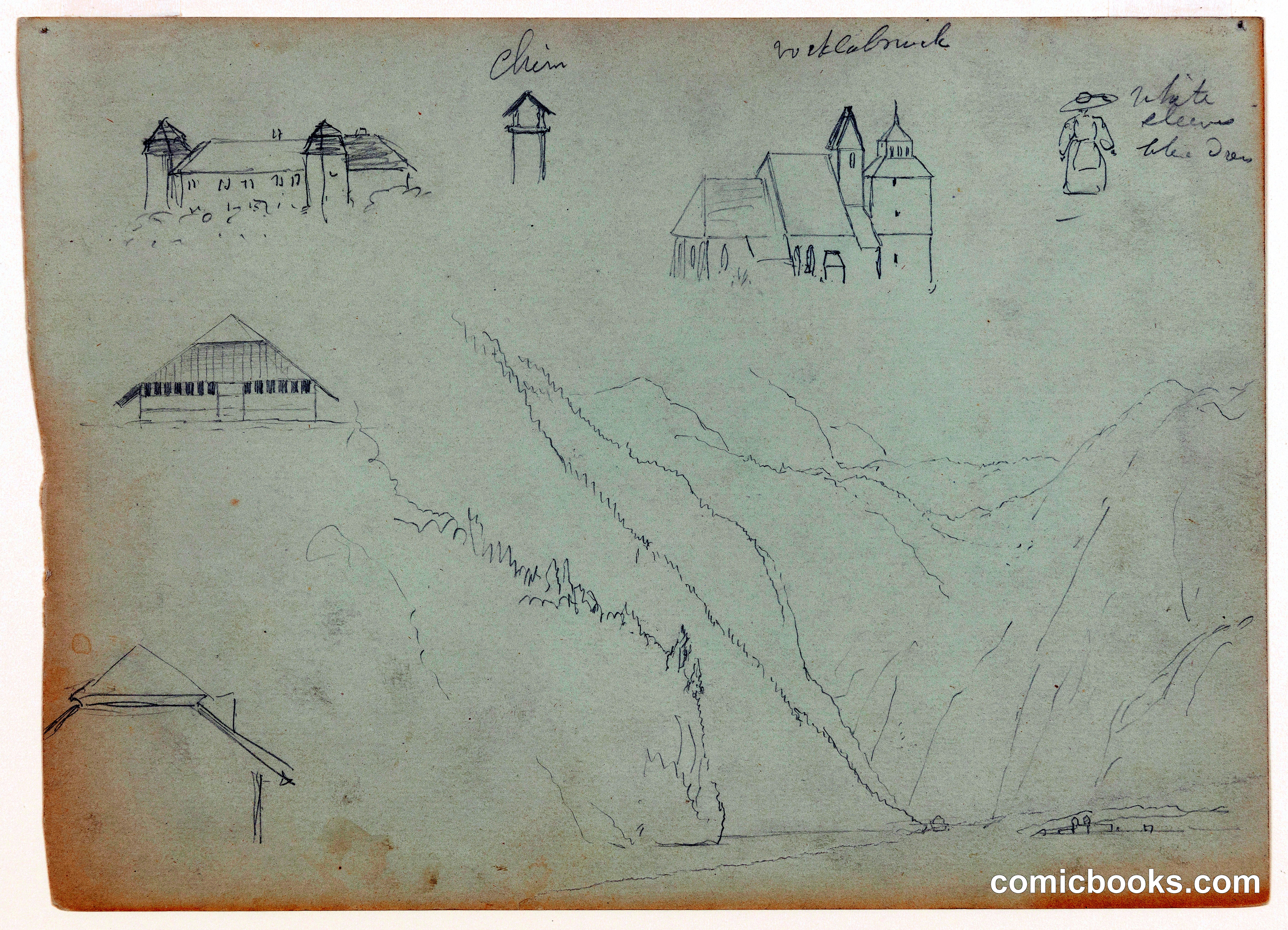 Sketches around the Königssee, Bavaria, and Vöcklabruck, Austria