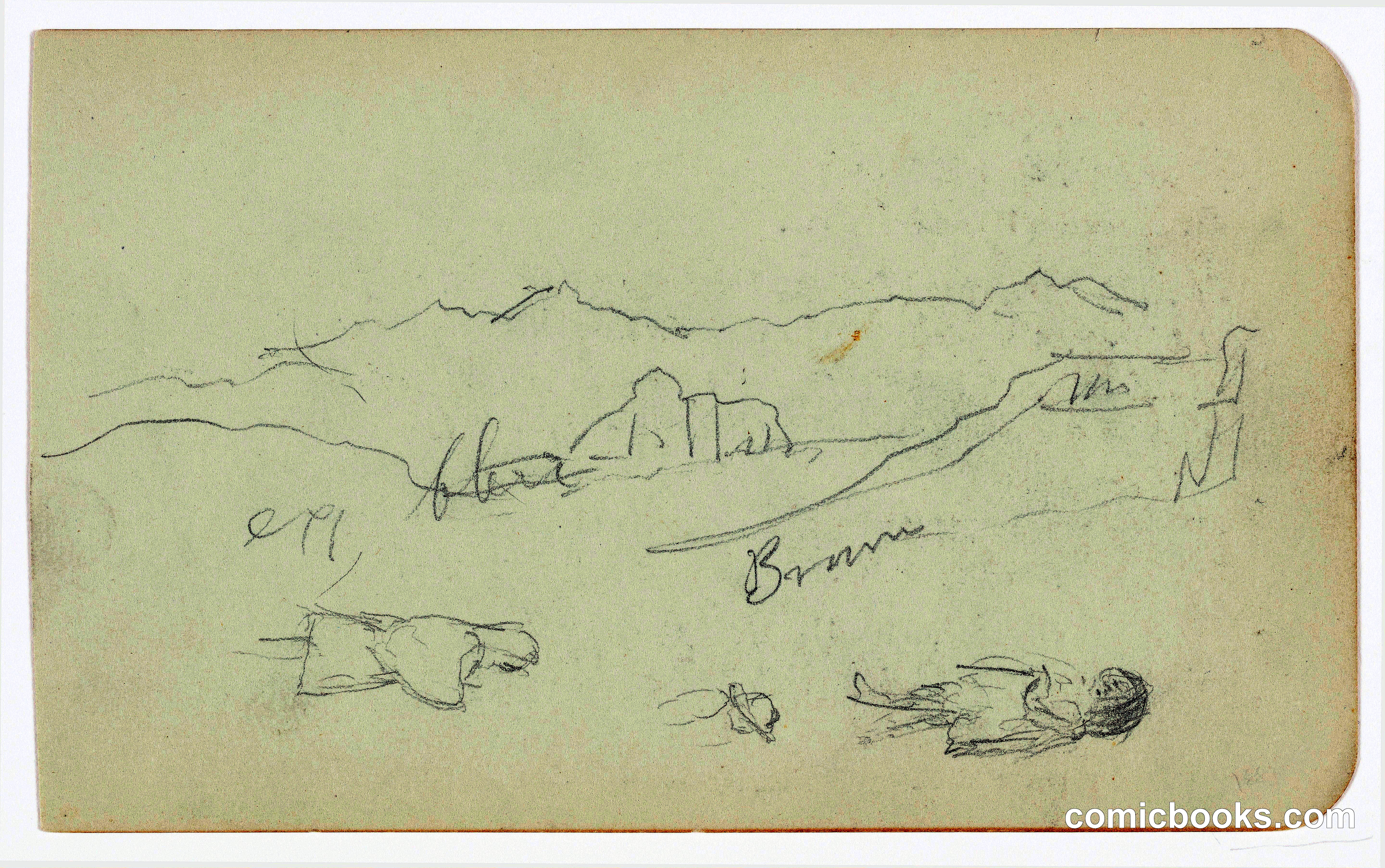 Mountain Range and Figures, Mexico