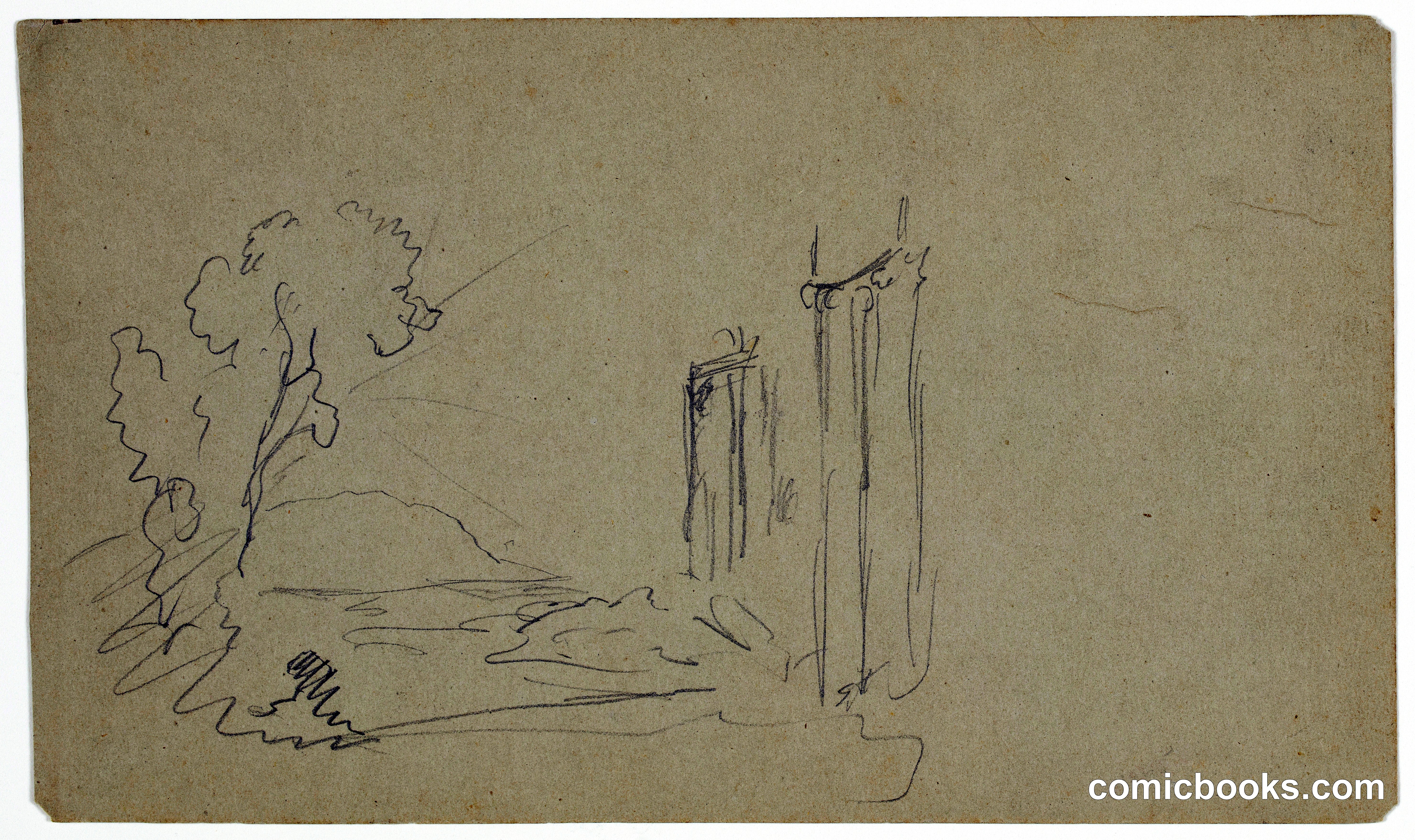 Imagined Landscape with Classical Columns