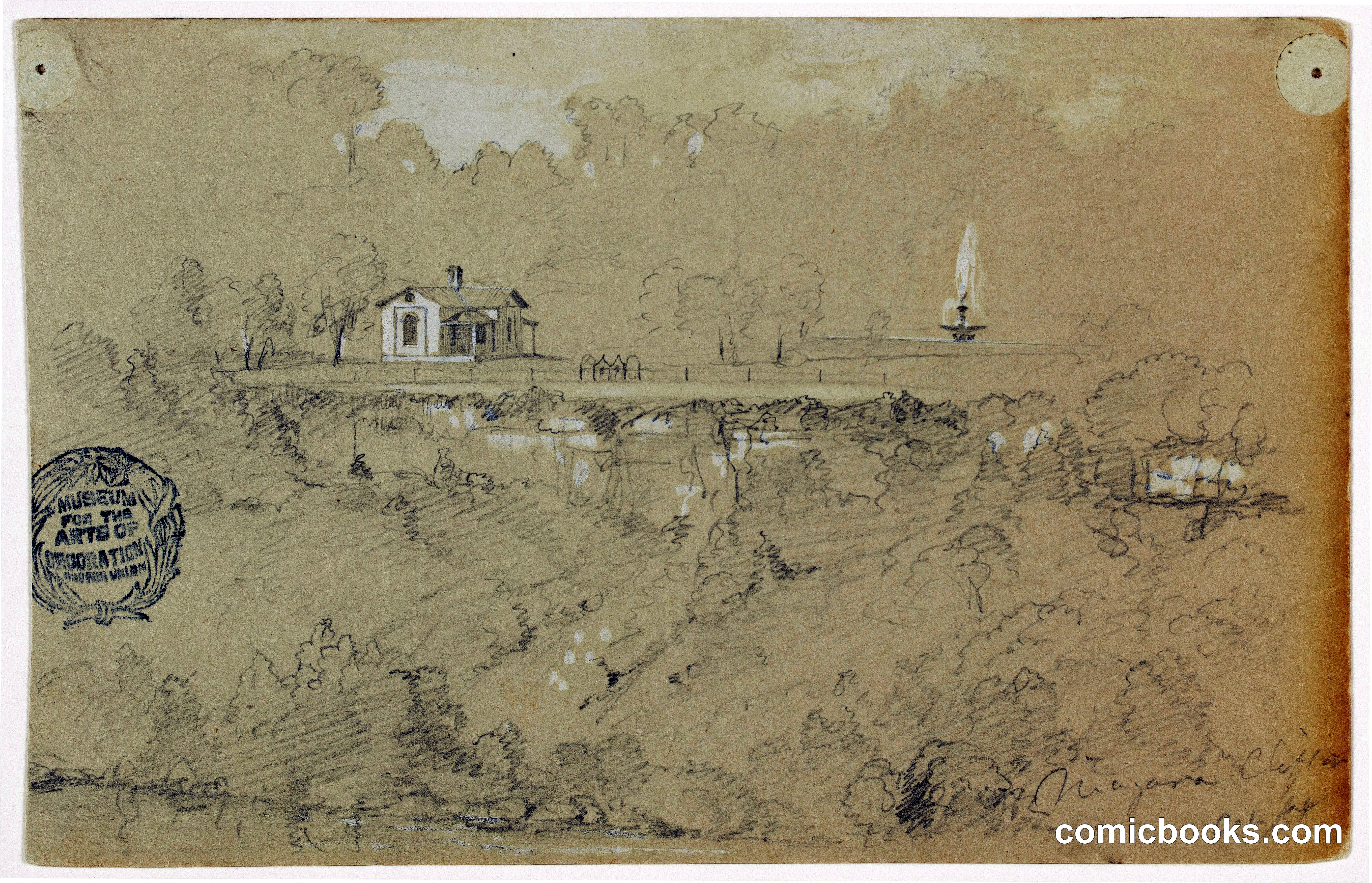 Landscape Study with Building and Sailboat