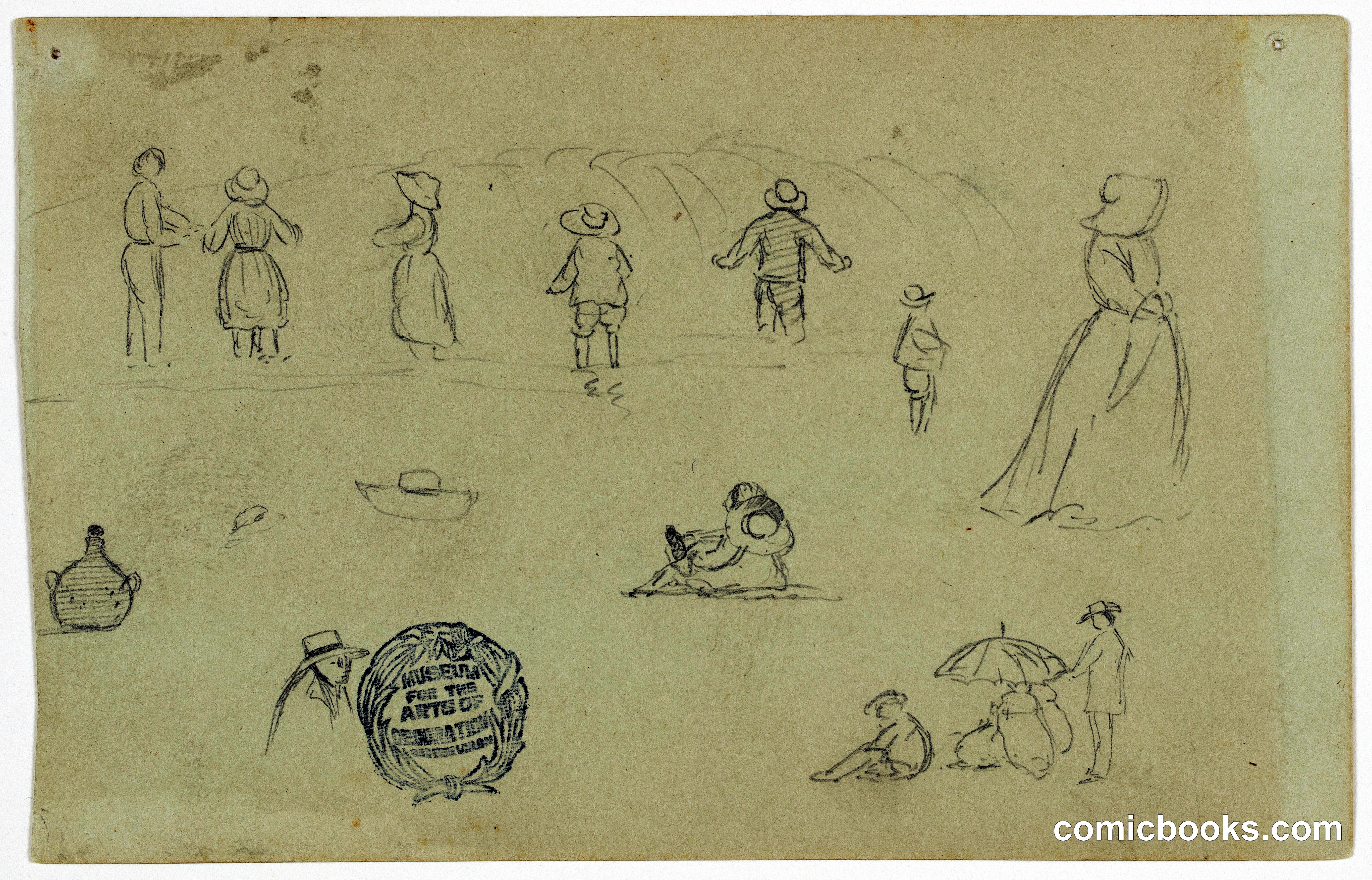 Figure Sketches by the Surf, East Hampton, New York