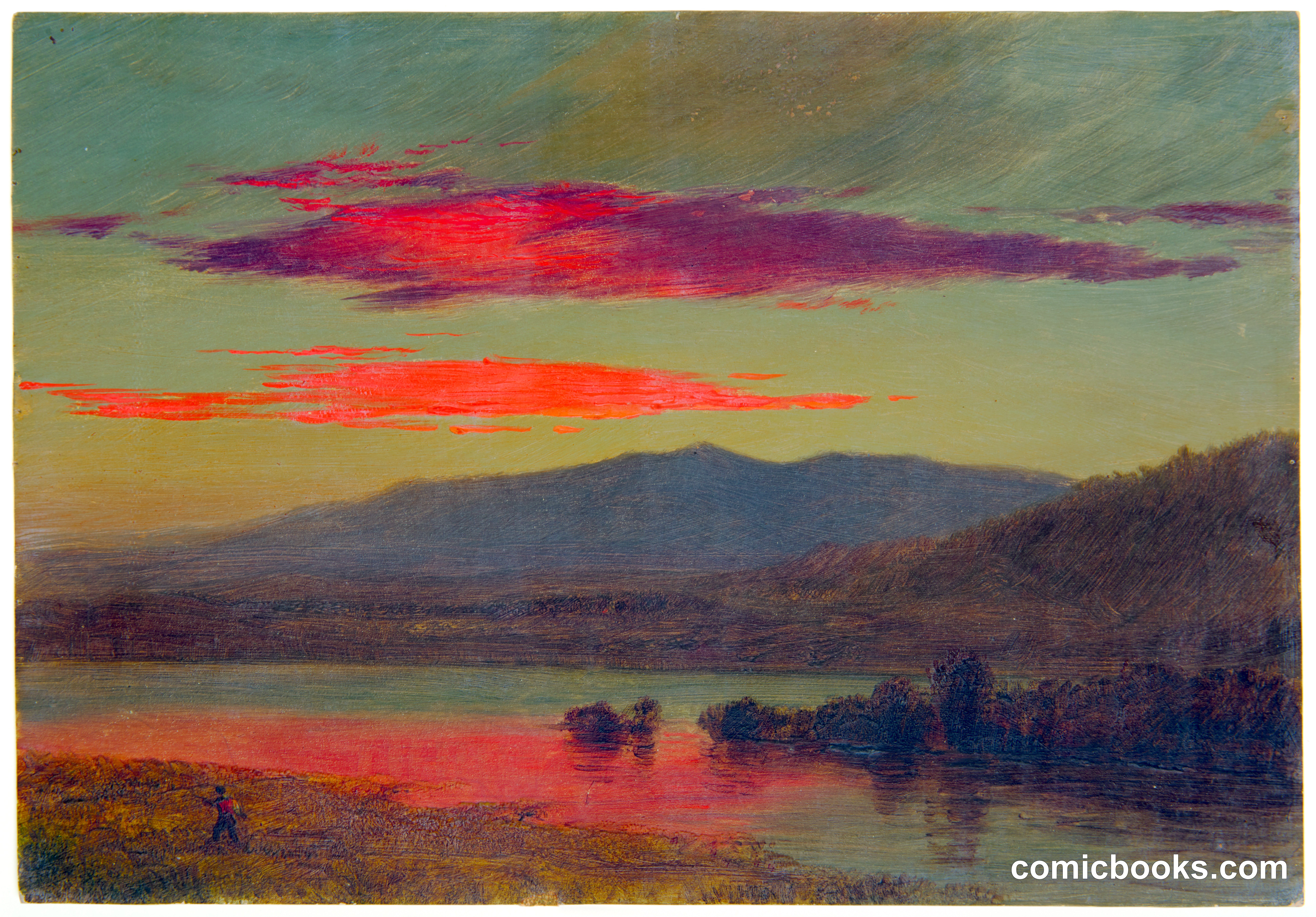 Image is a landscape painting, not a comic strip