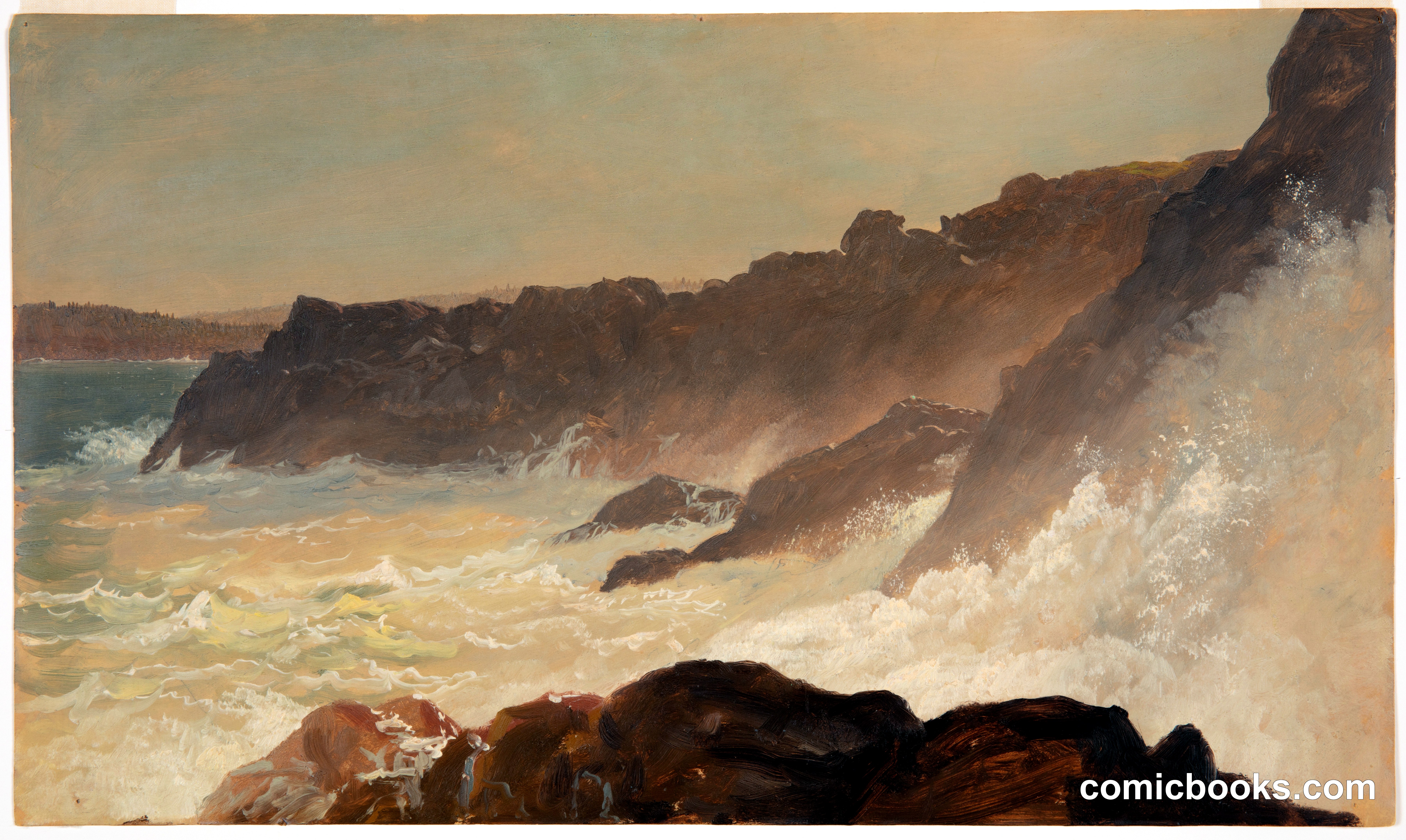 Surf Pounding Against the Rocky Maine Coast