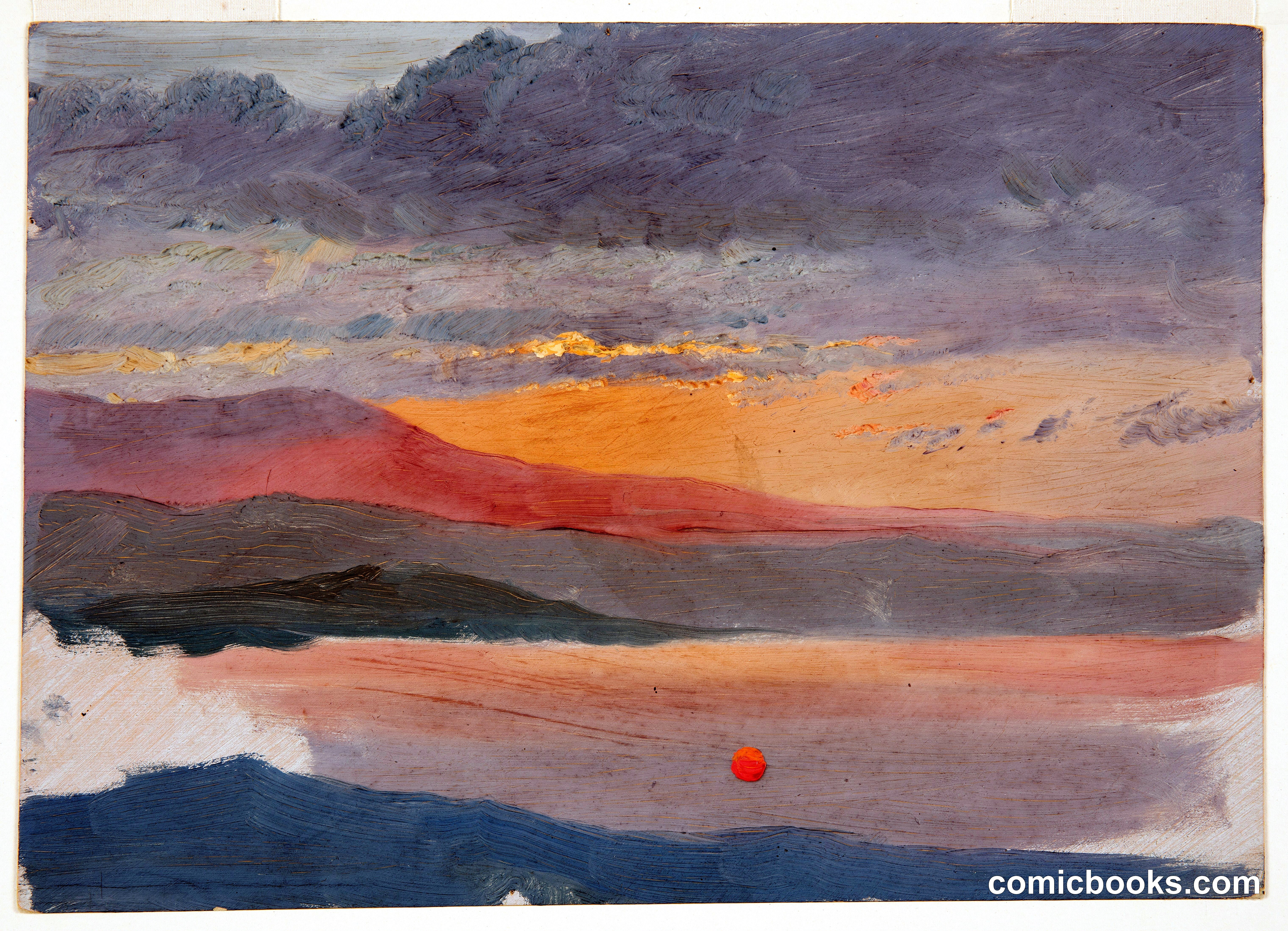Two Views of the Sunset from Olana, Hudson, New York