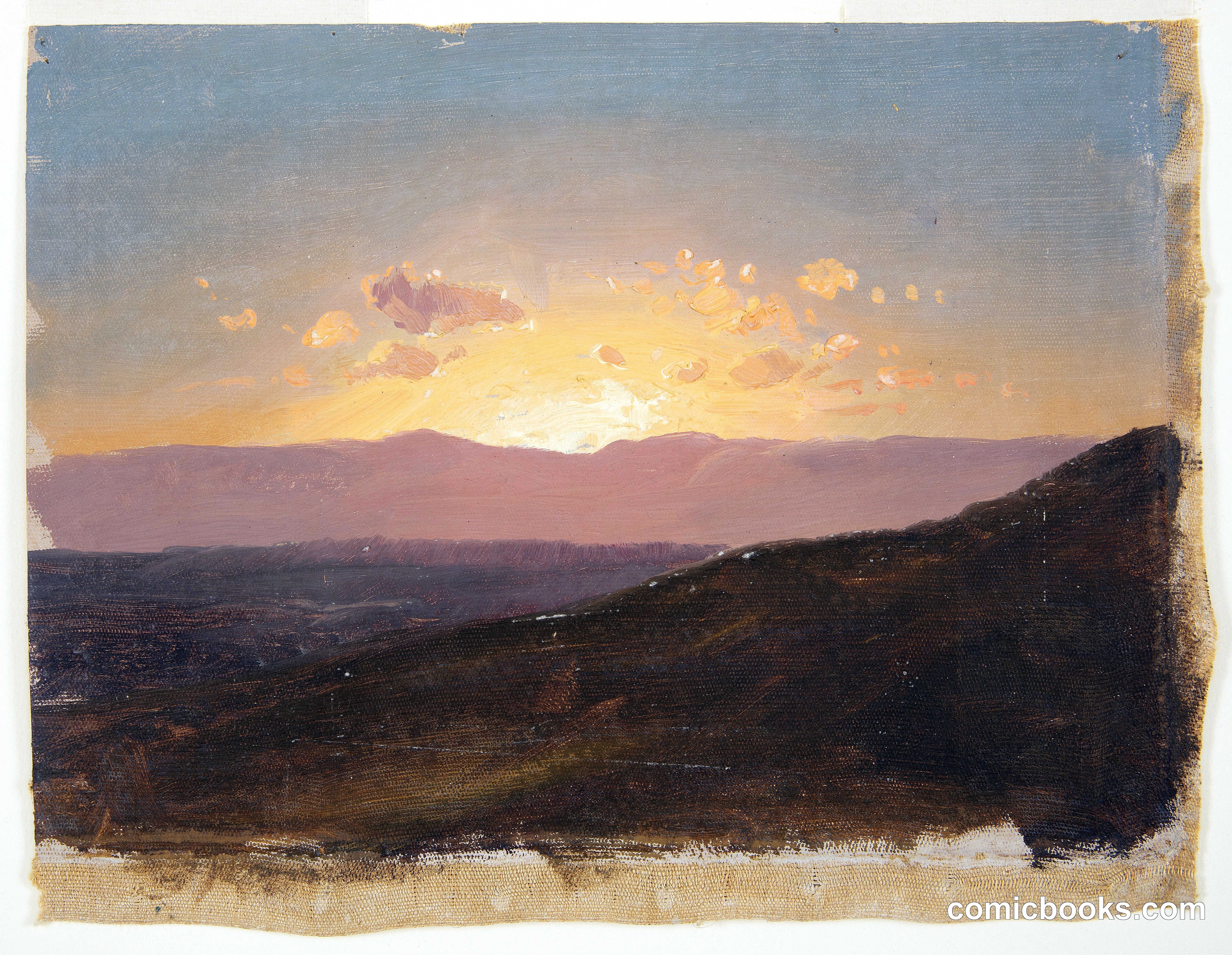 View Across the Hudson Valley at Sunset, Hudson, New York