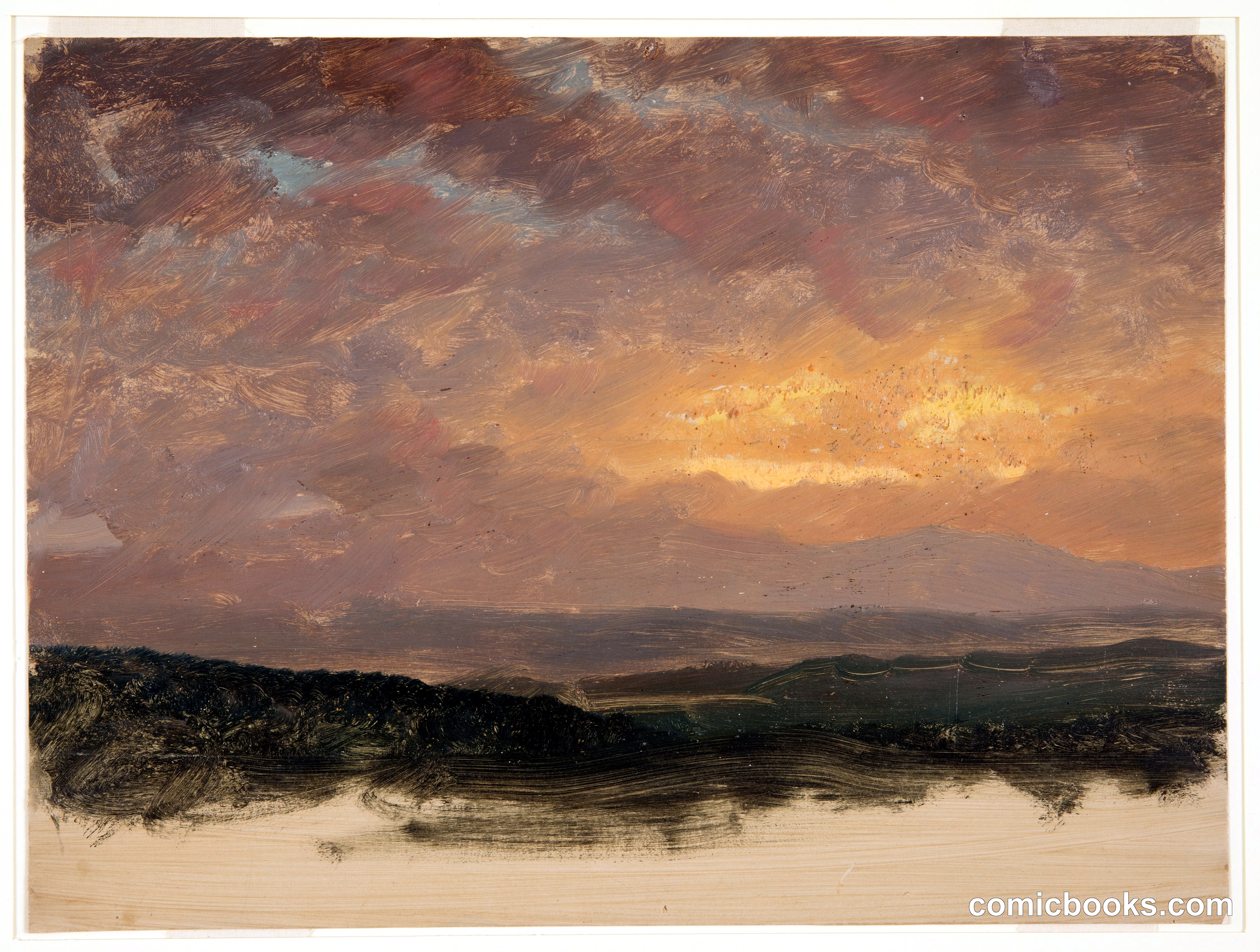 Sunset over the Catskills, Hudson, New York
