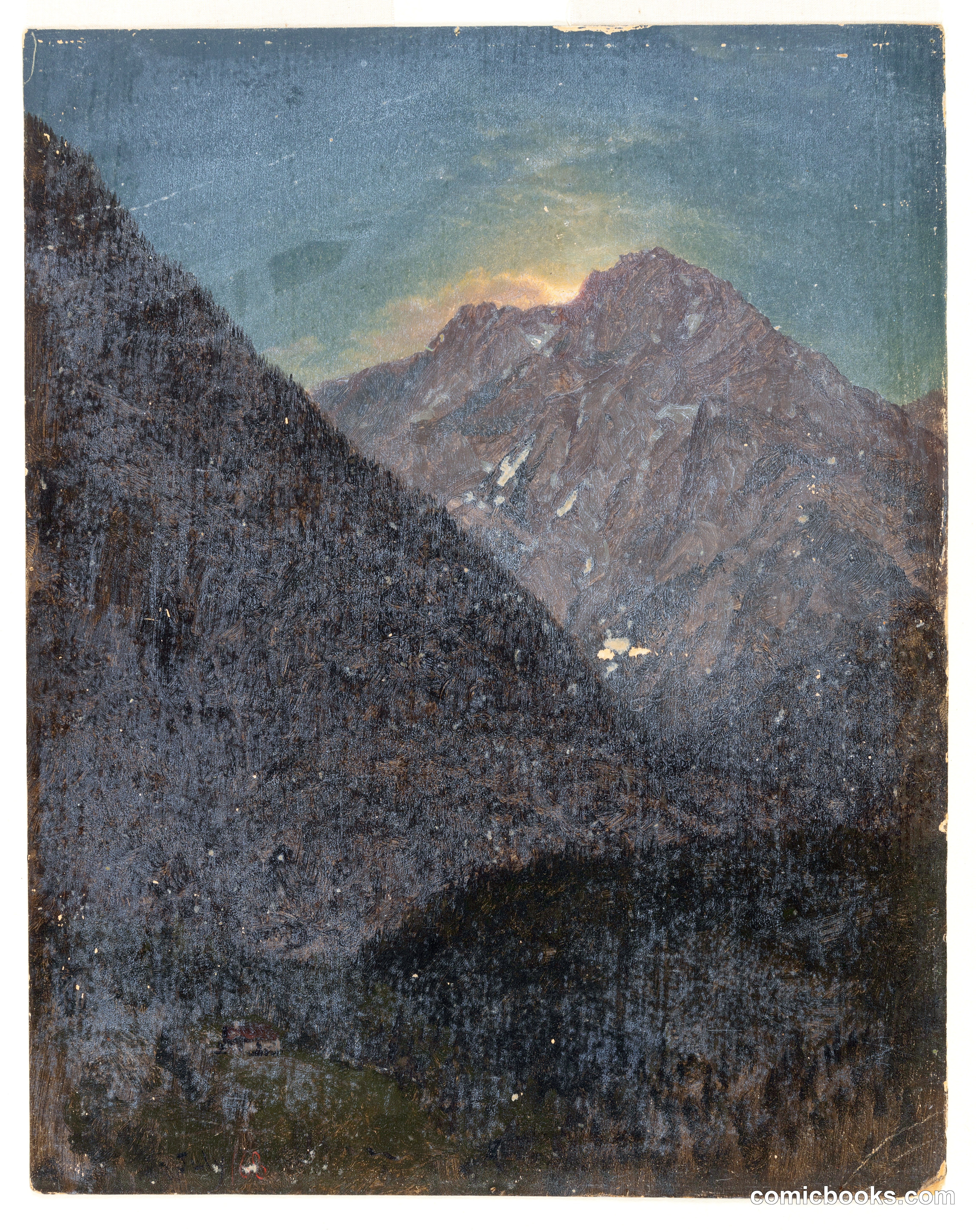 Moonrise over the Alps, Bavaria