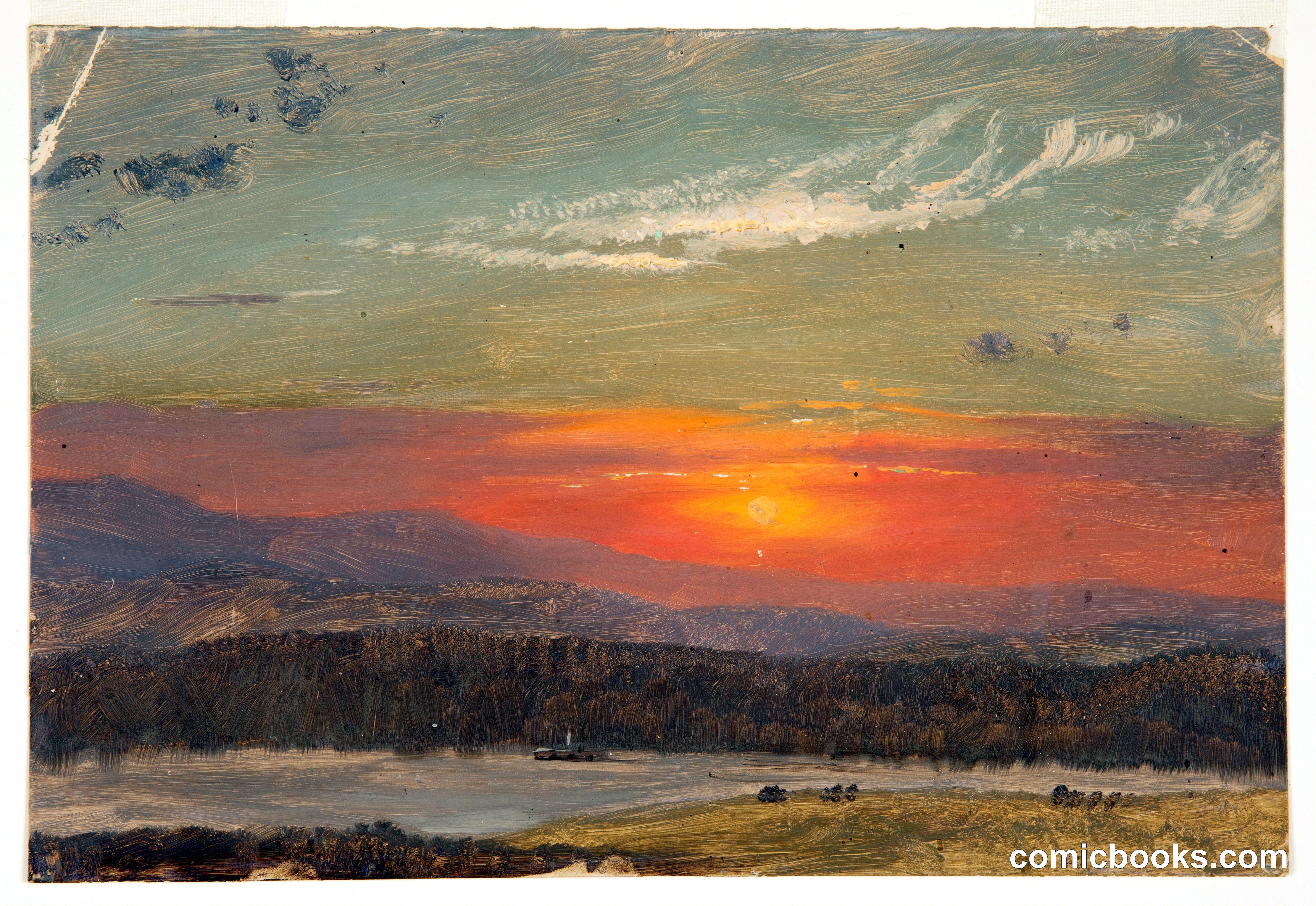 Sunset over the Catskills, Hudson, New York