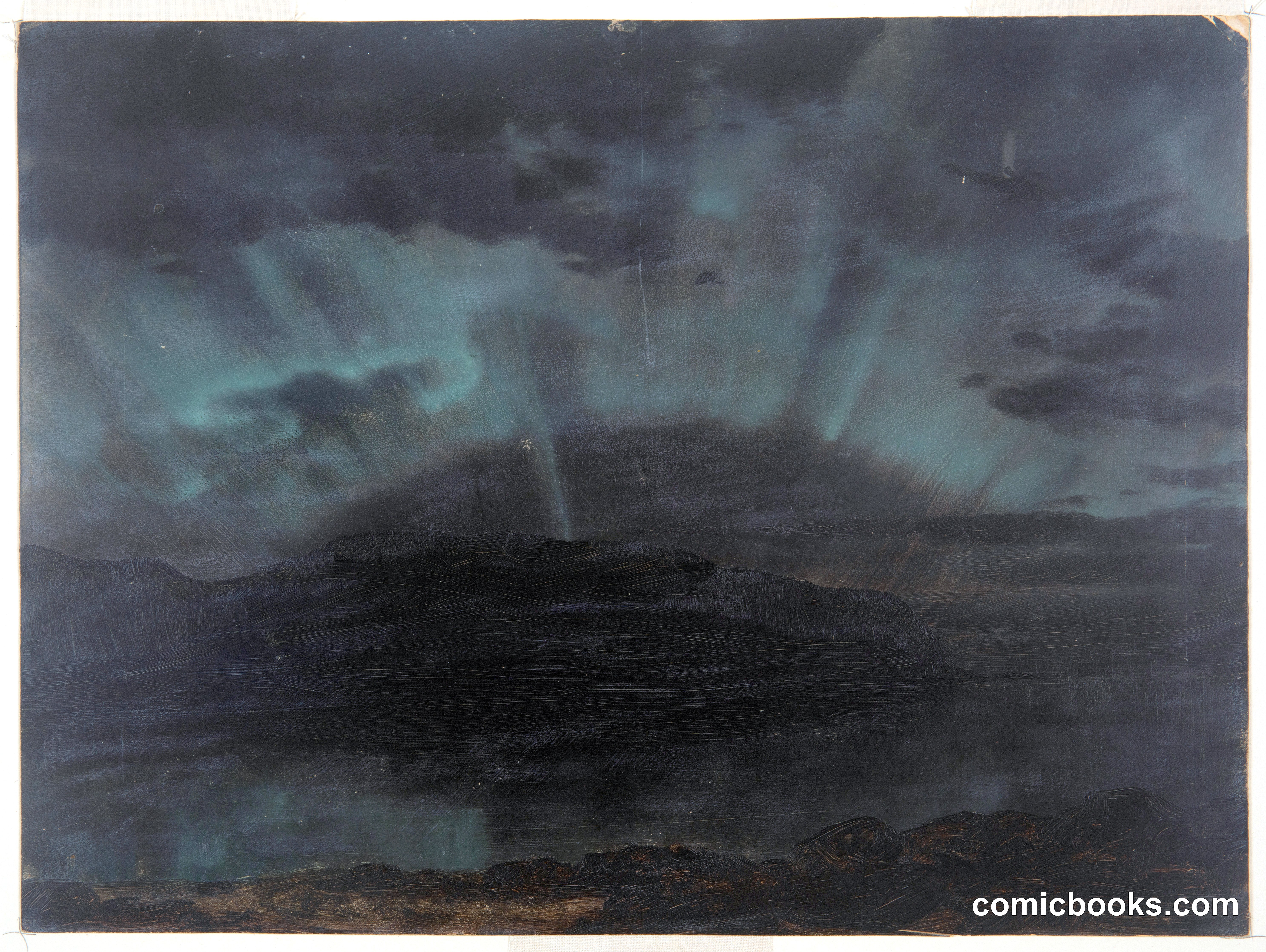 Aurora Borealis over Mt. Desert Island, from Bar Harbor, Maine