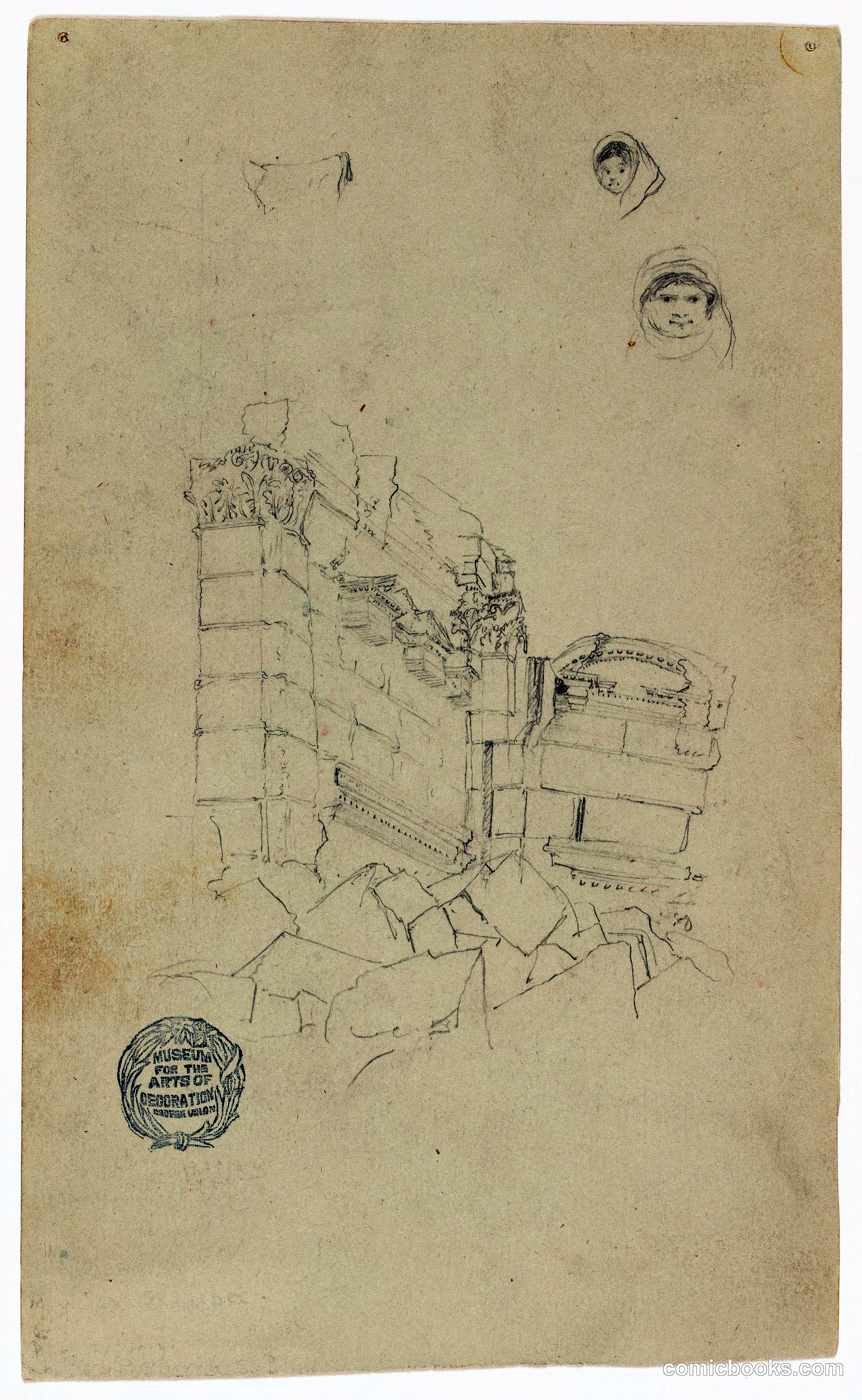 Ruins and Figure Sketches, Syria