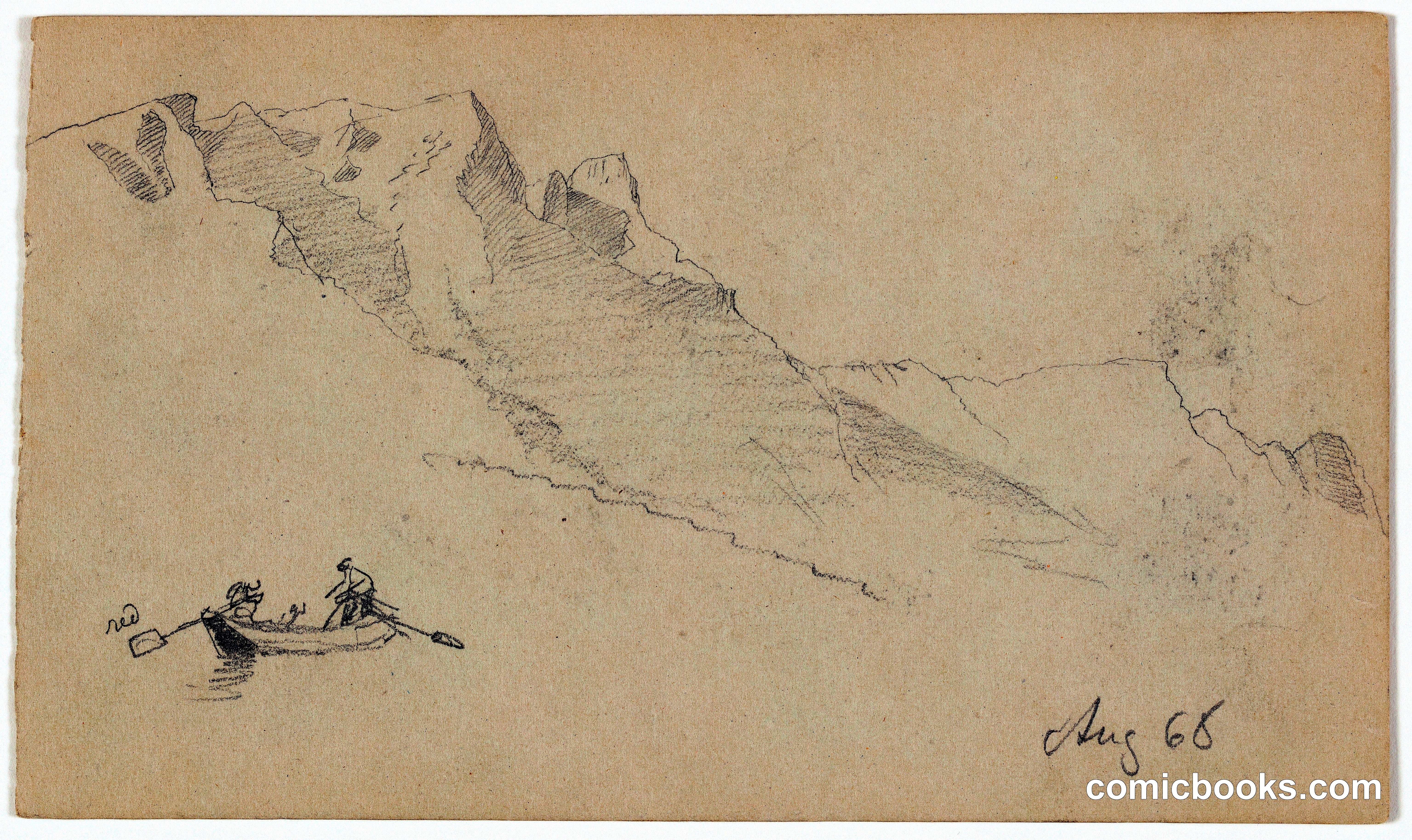 Mountain Range and Rowboat, Switzerland