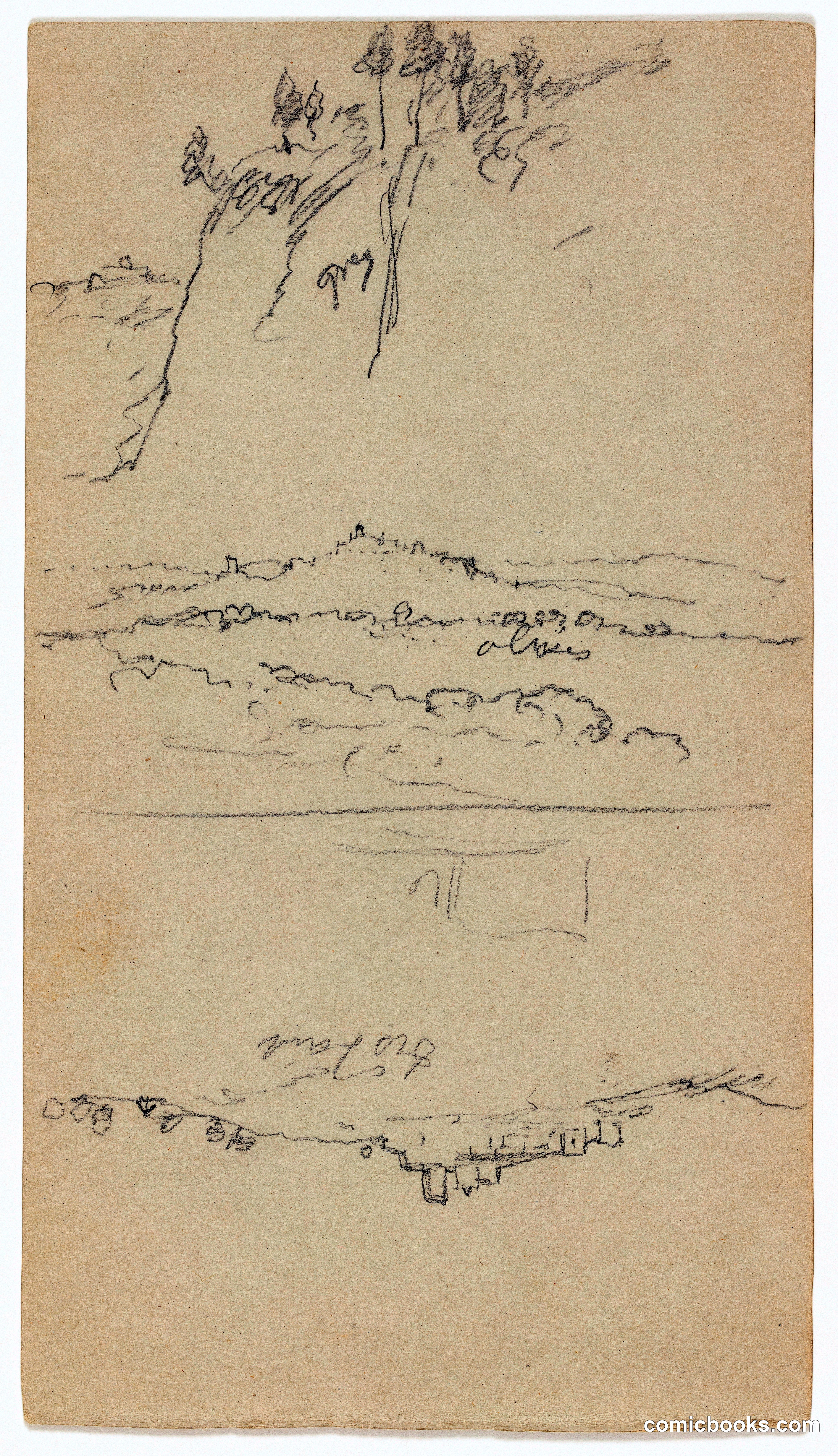 Sketches of a Hilltop Town, Italy