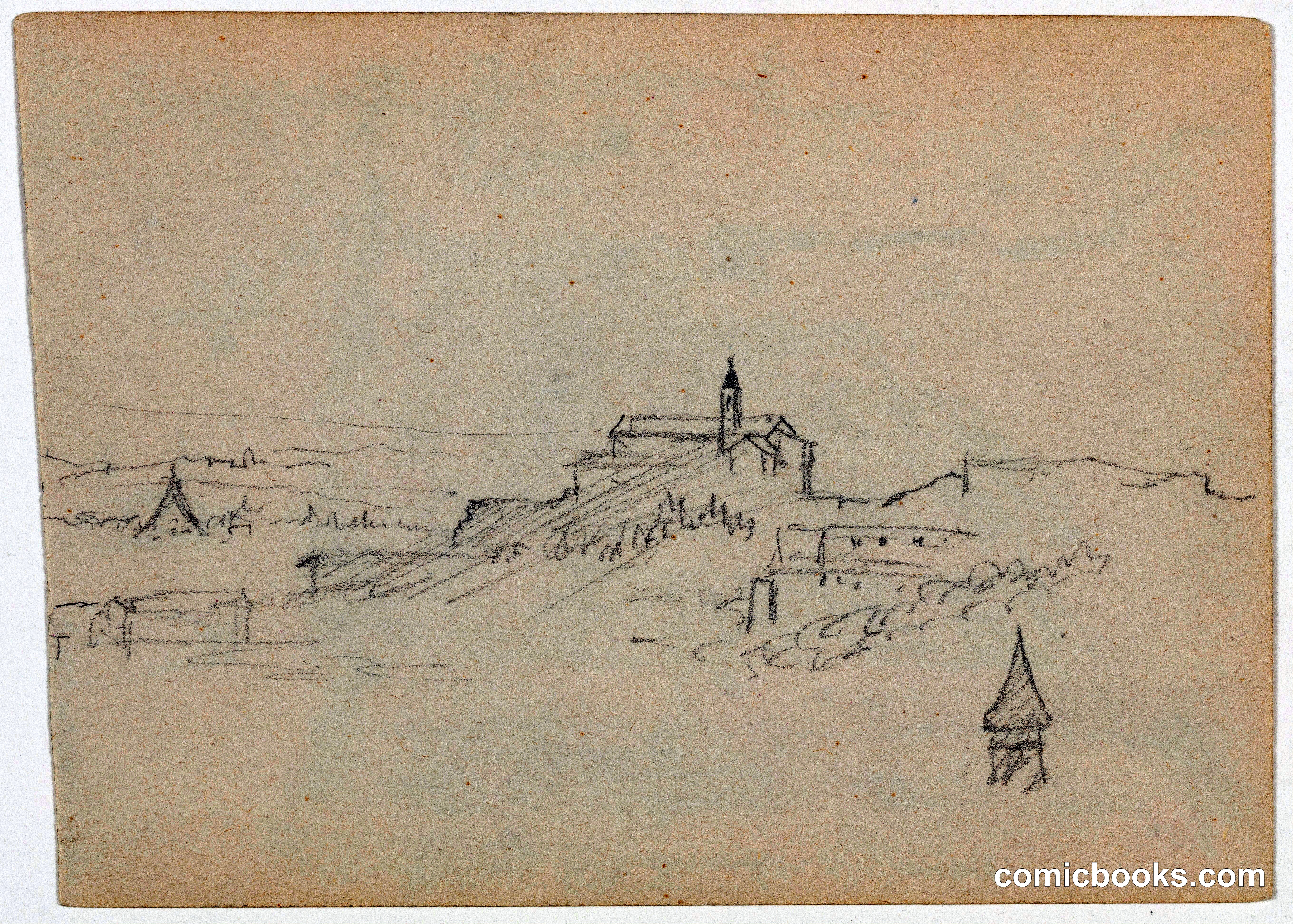 Buildings on a Hilltop, Italy