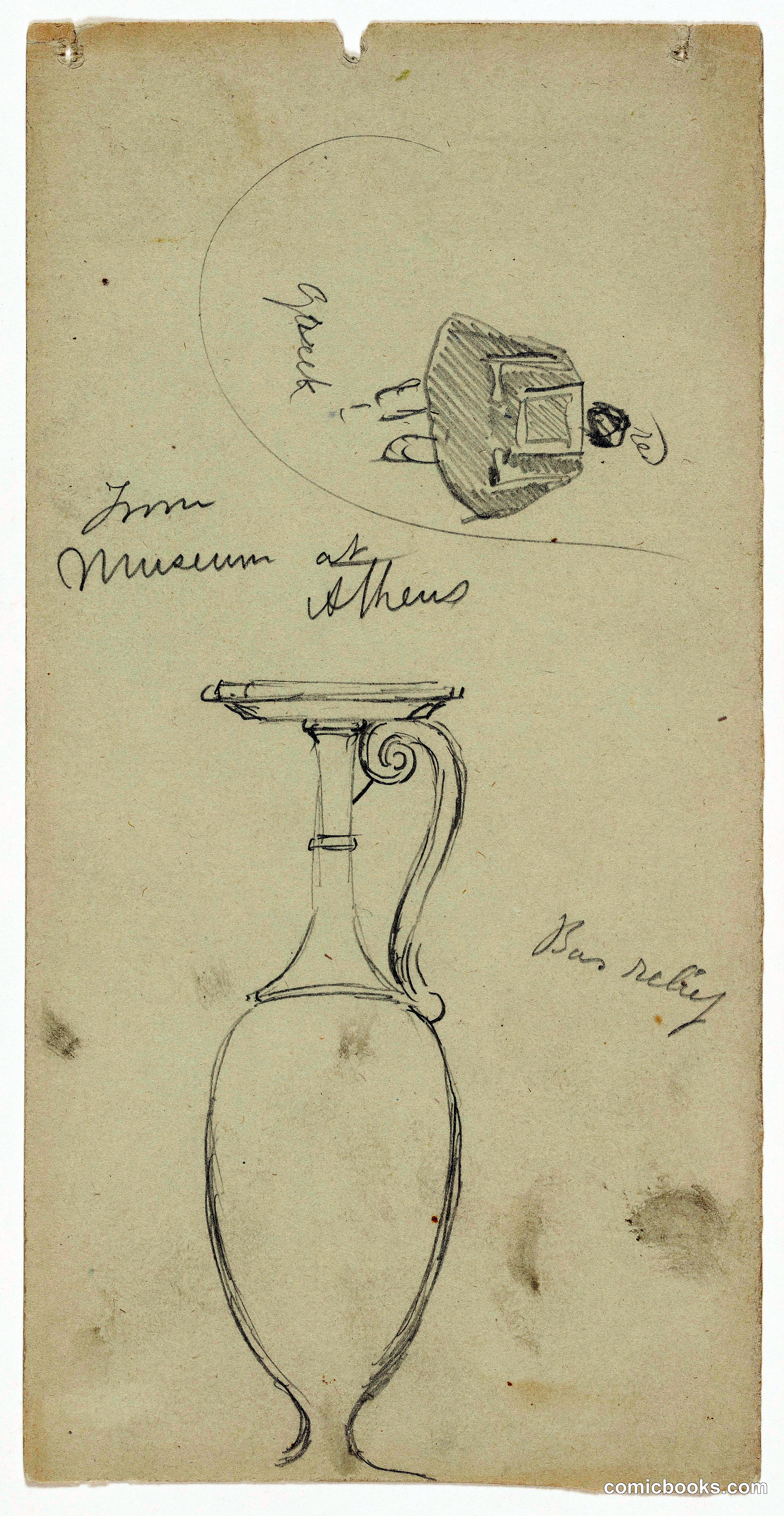 Figure and Amphora from the Museum at Athens, Greece
