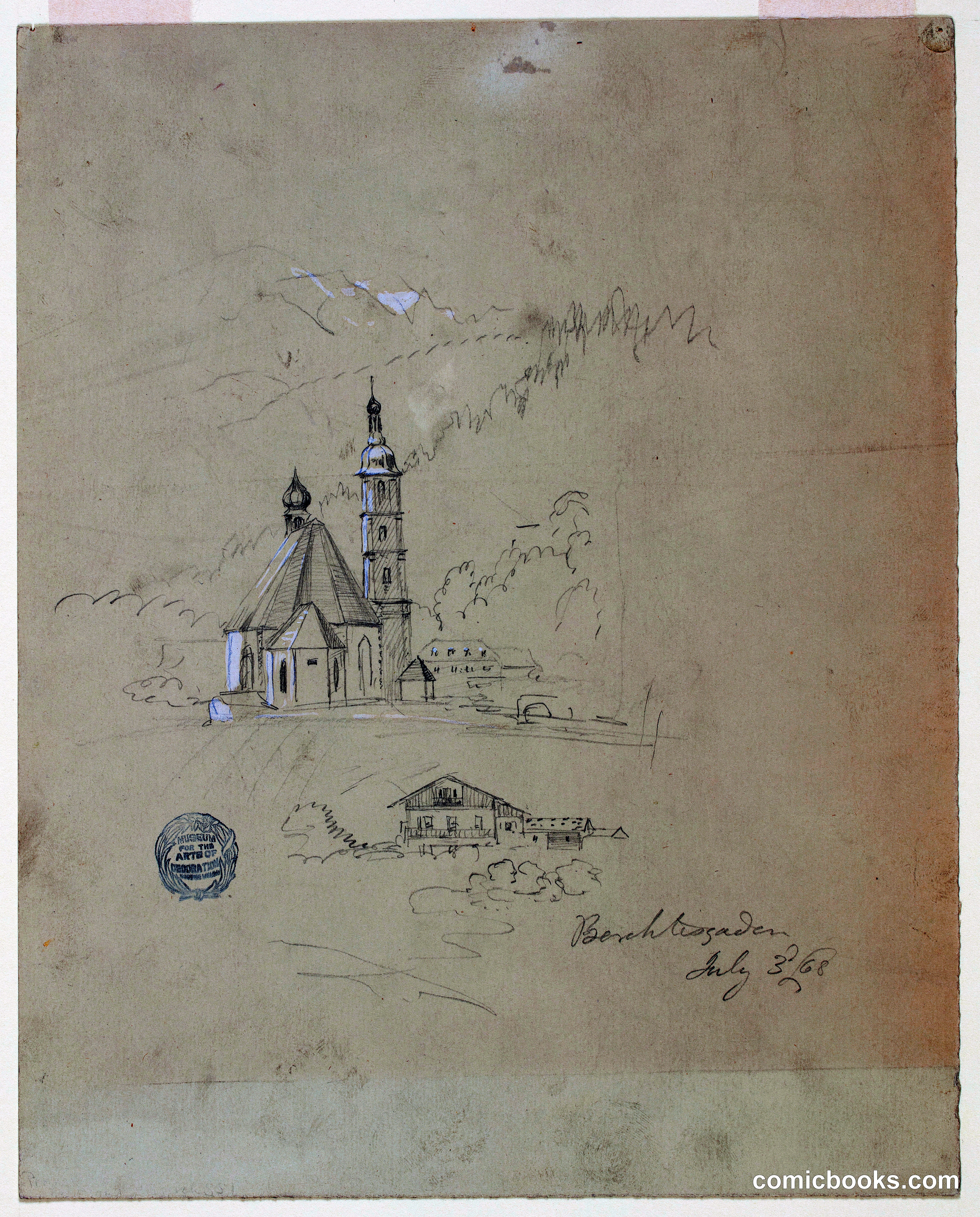 Church and a House in Berchtesgaden, Bavaria