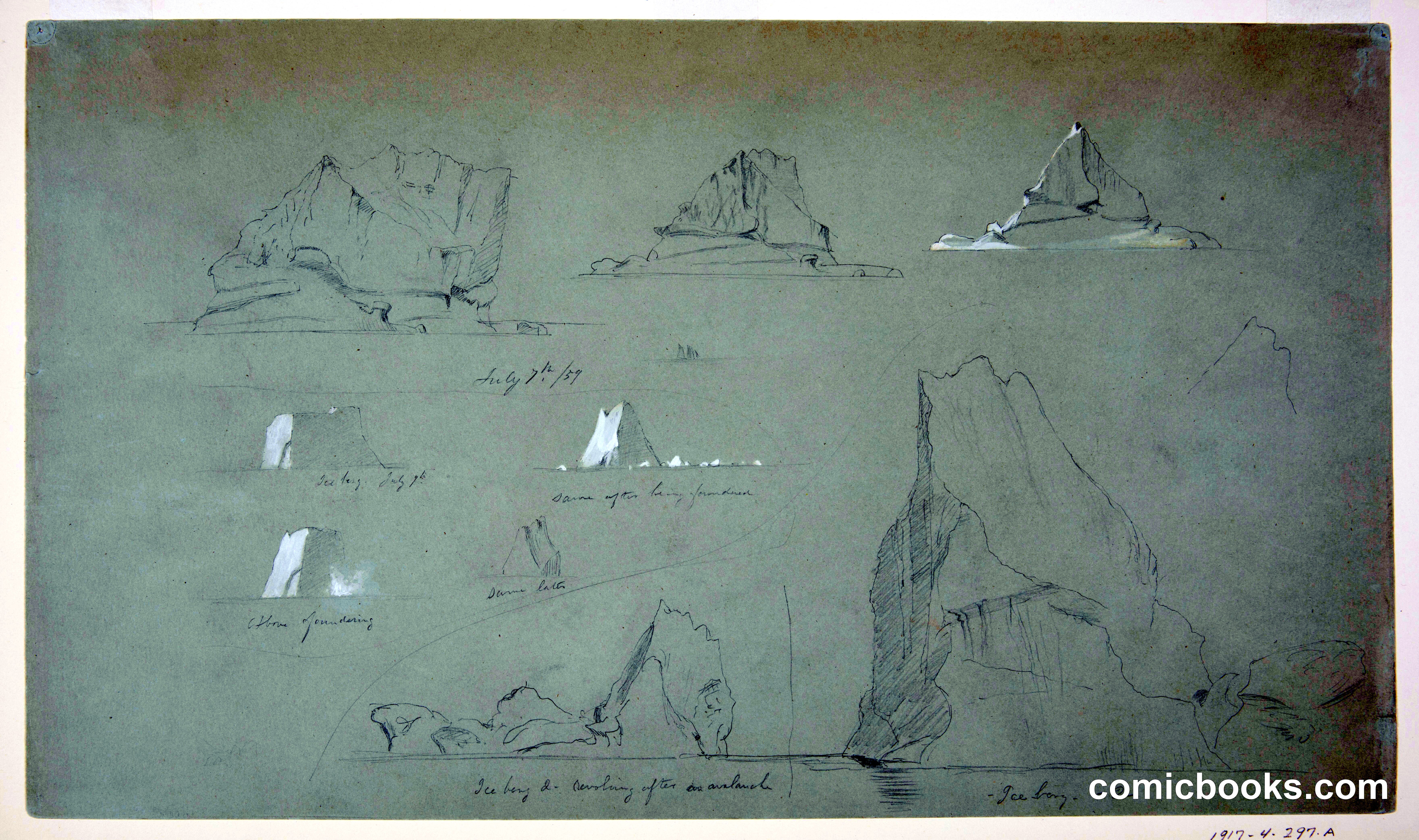 Foundering Icebergs near Battle Harbour, Canada