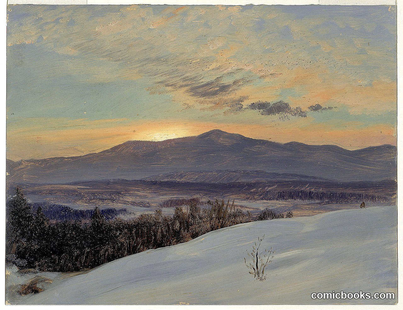 Winter Sunset Across the Hudson Valley, Hudson, New York