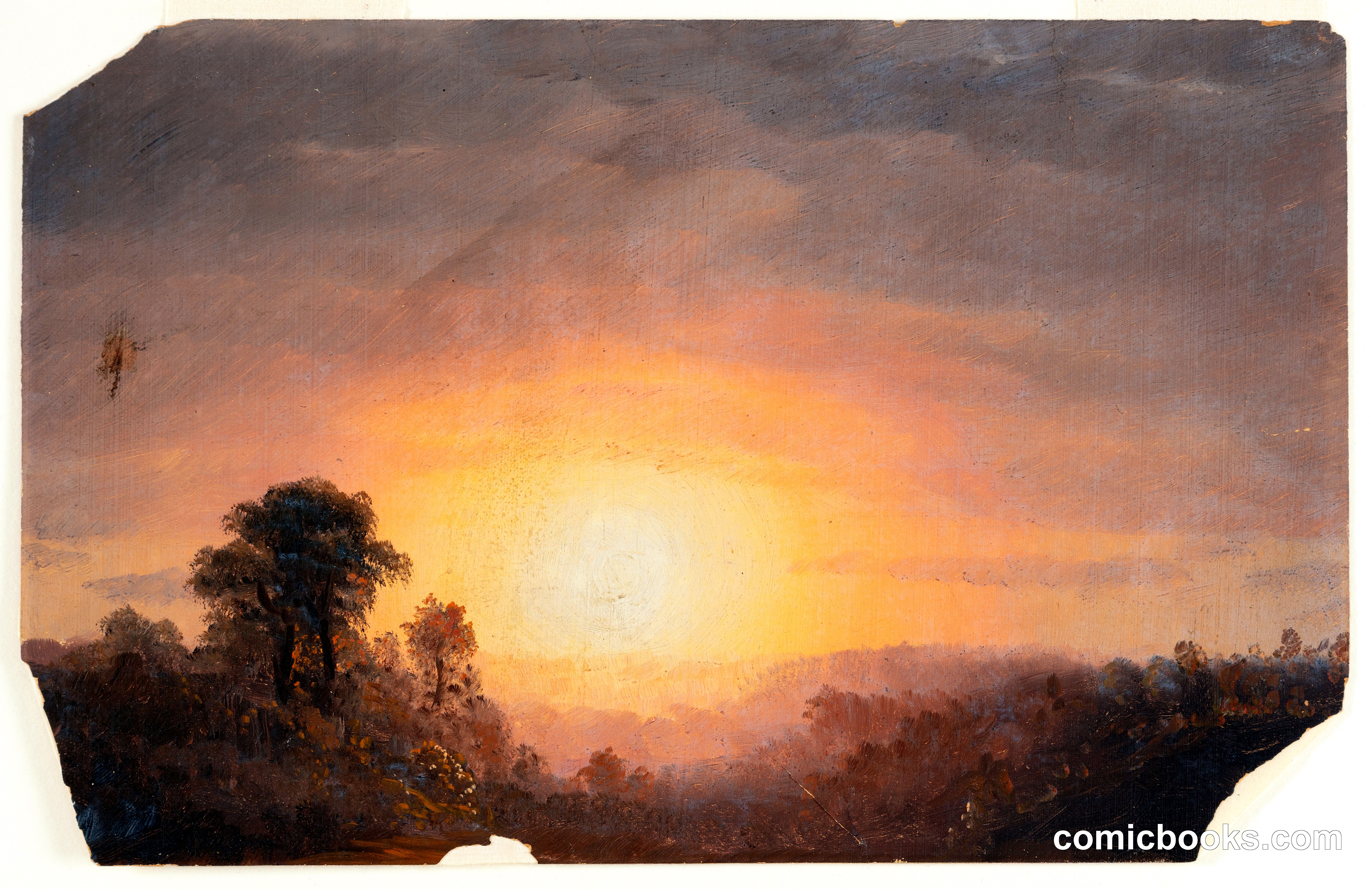 Sunset over a Wooded Landscape