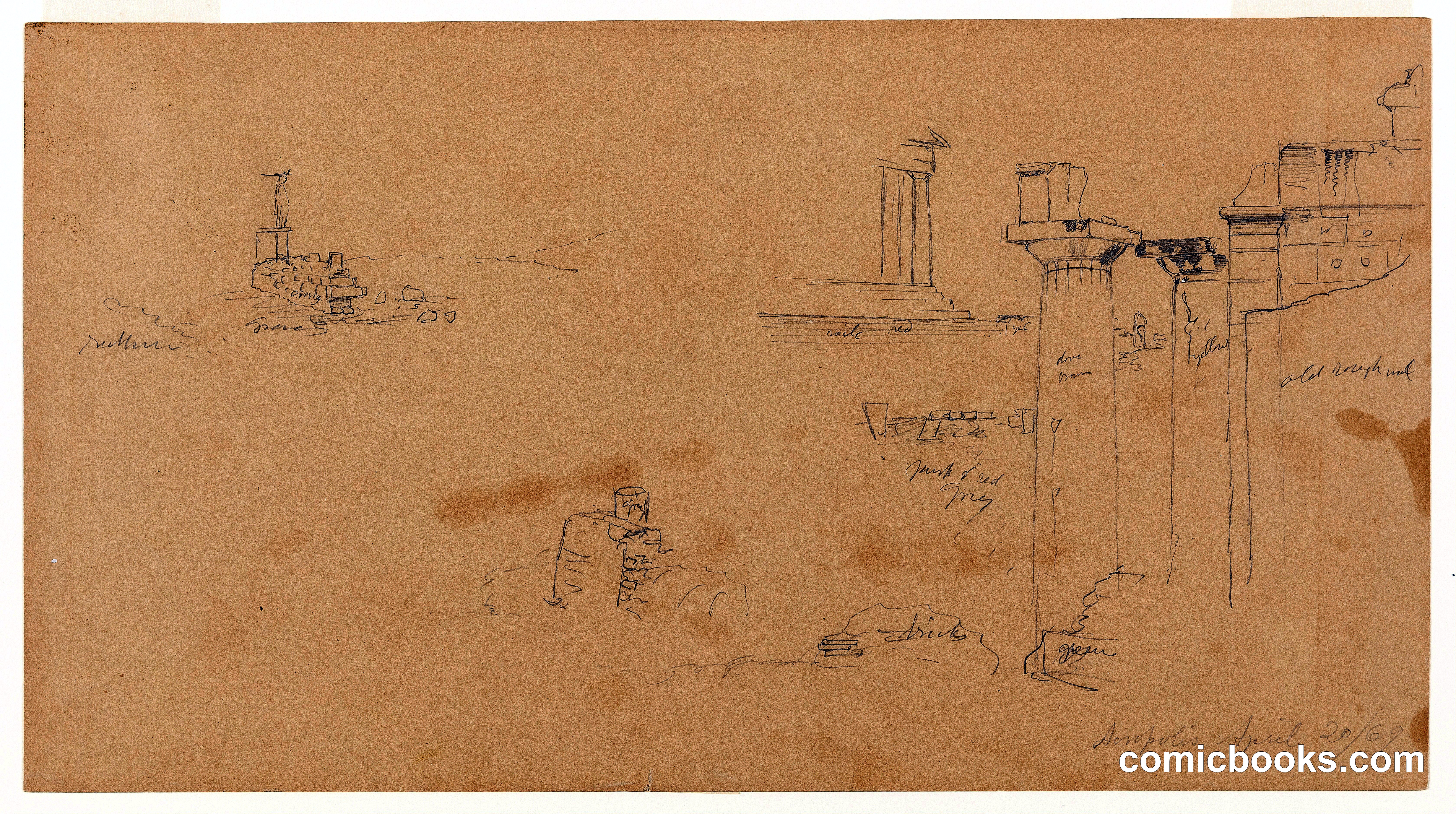 Sketches from the Acropolis, Athens, Greece
