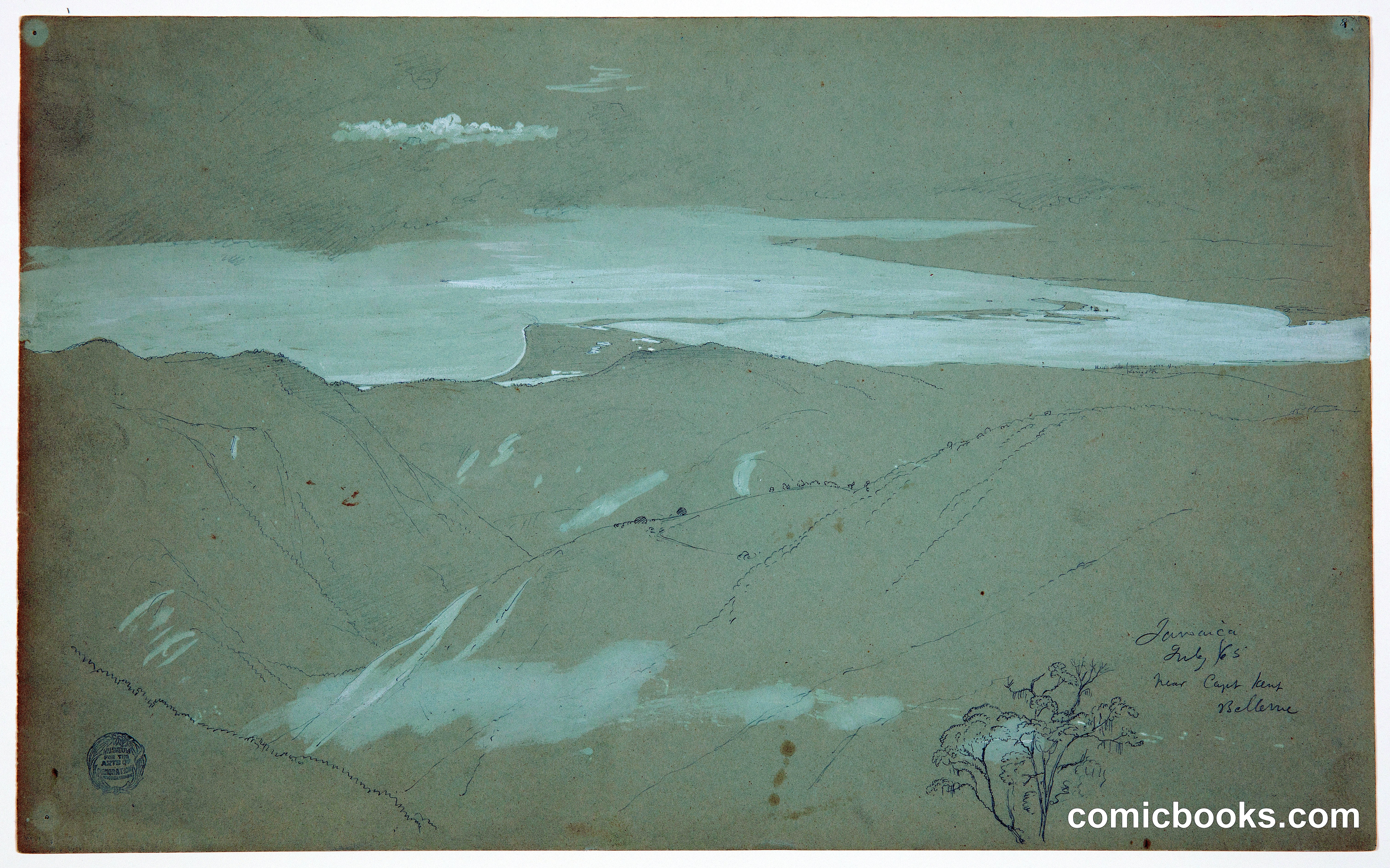 View of the Palisadoes and Kingston Harbor from Bellevue, Jamaica