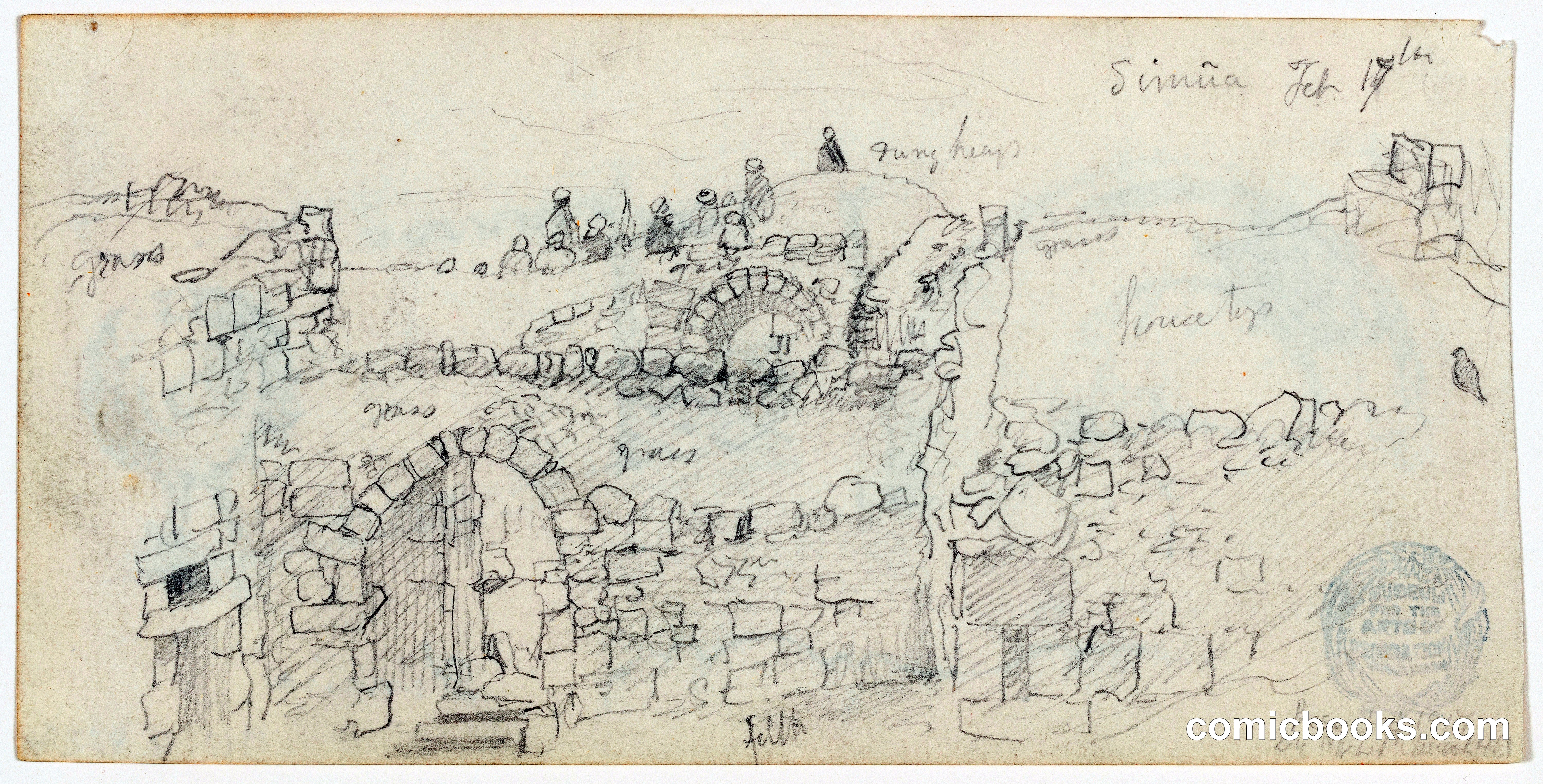 Buildings and Figures at as-Samu, Palestine