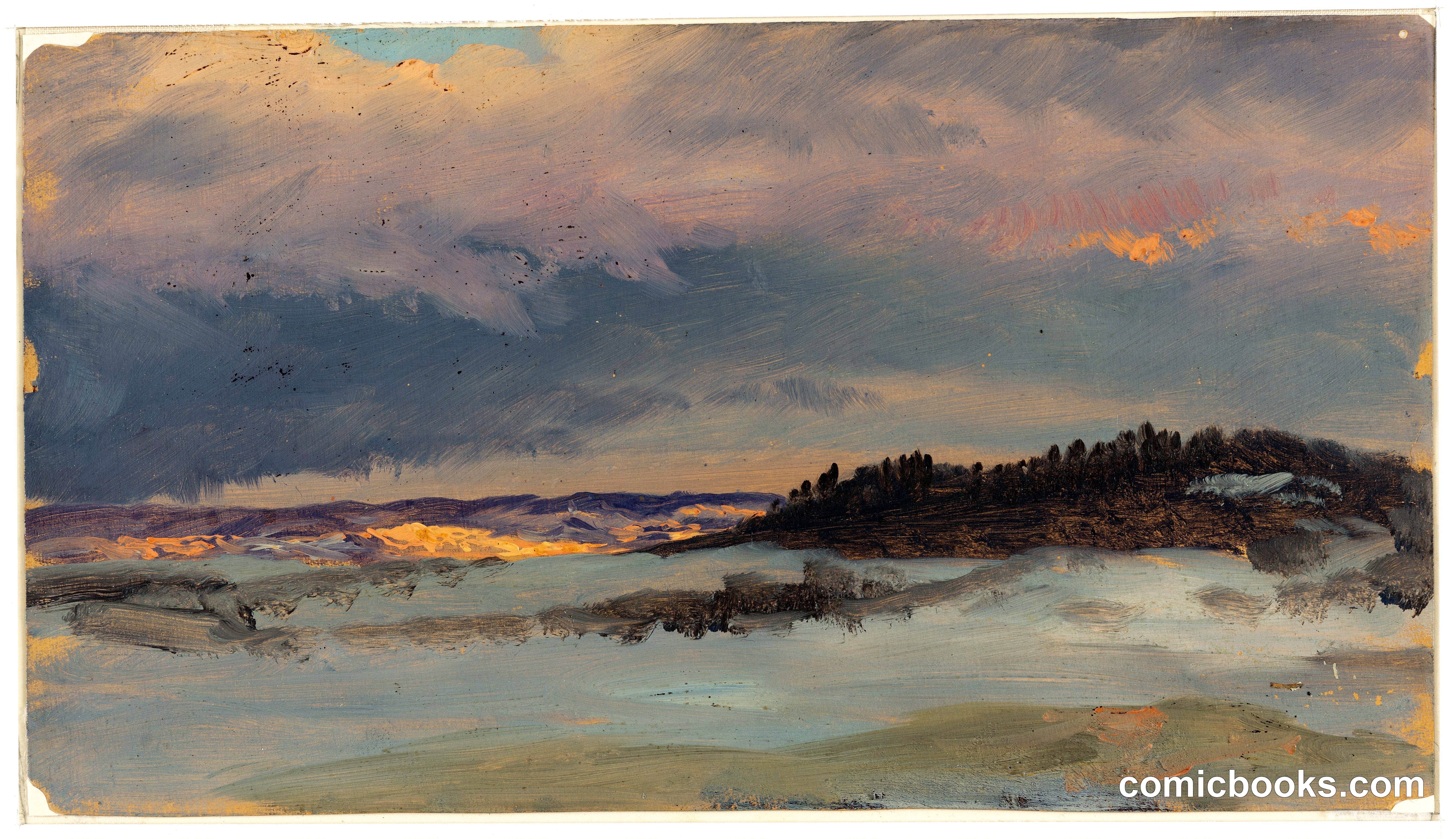 Winter Landscape at Sunset, Hudson, New York