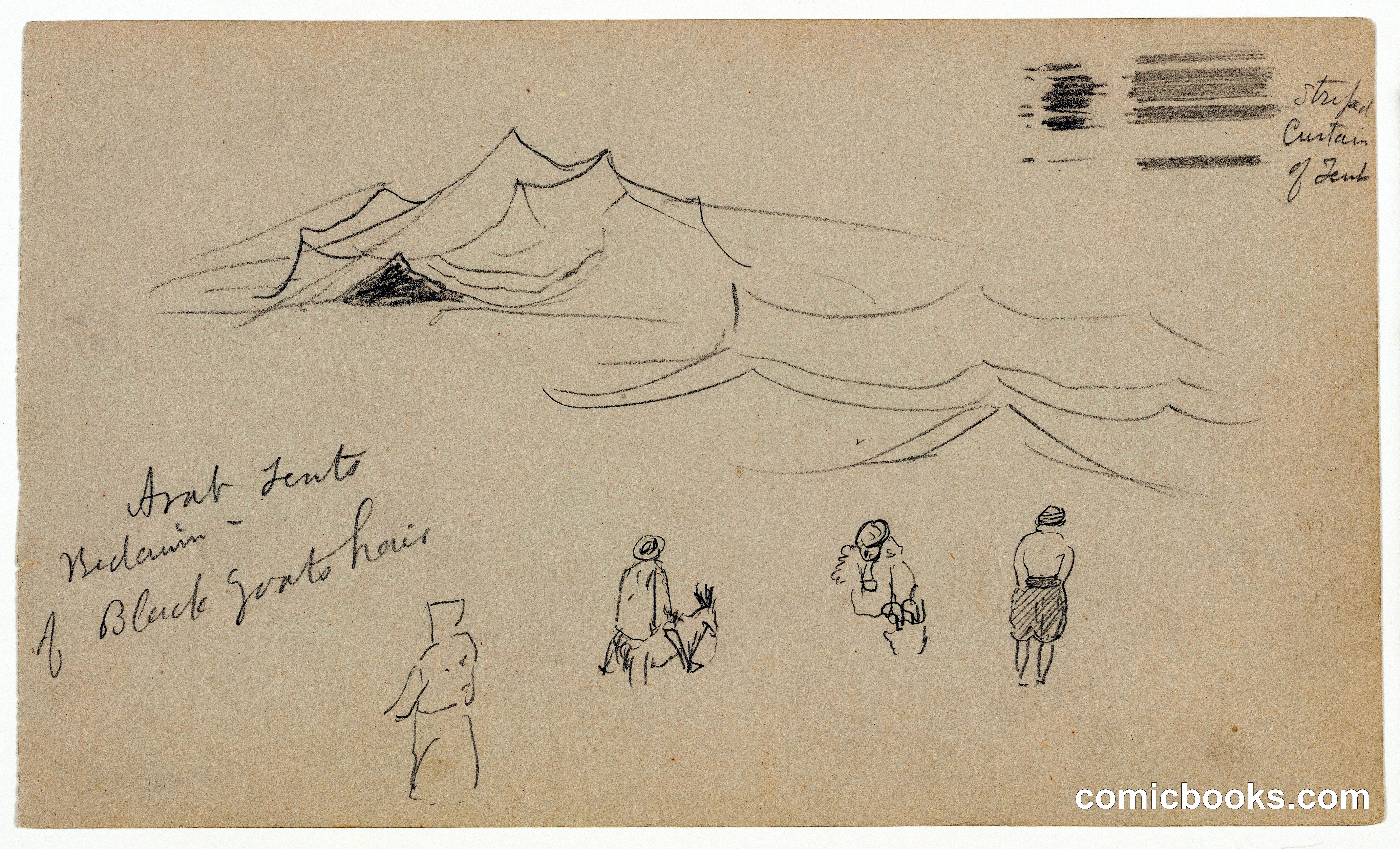Bedouin Tents with Figures, Palestine