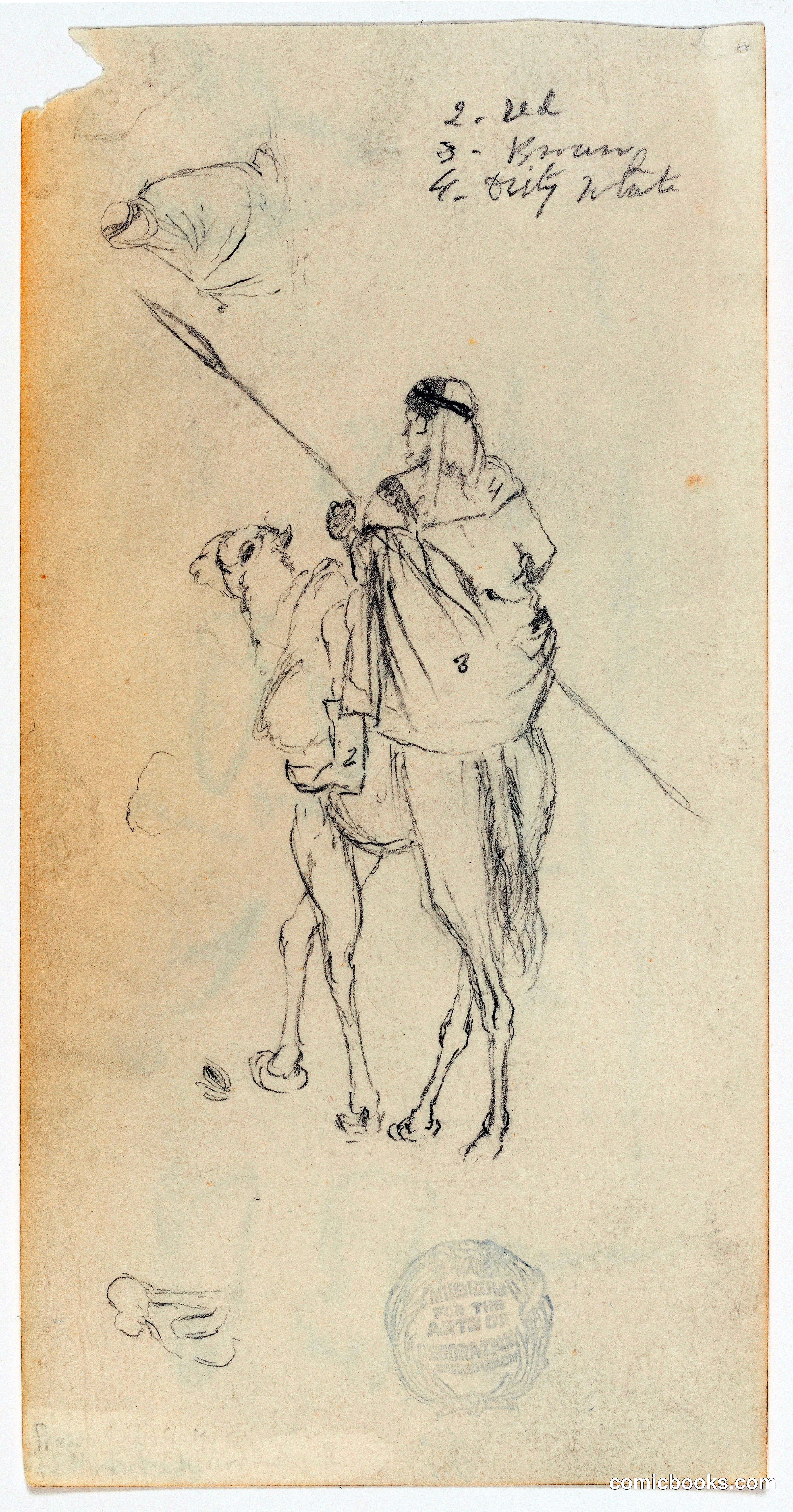 Mounted Bedouin Guide, Palestine or Syria