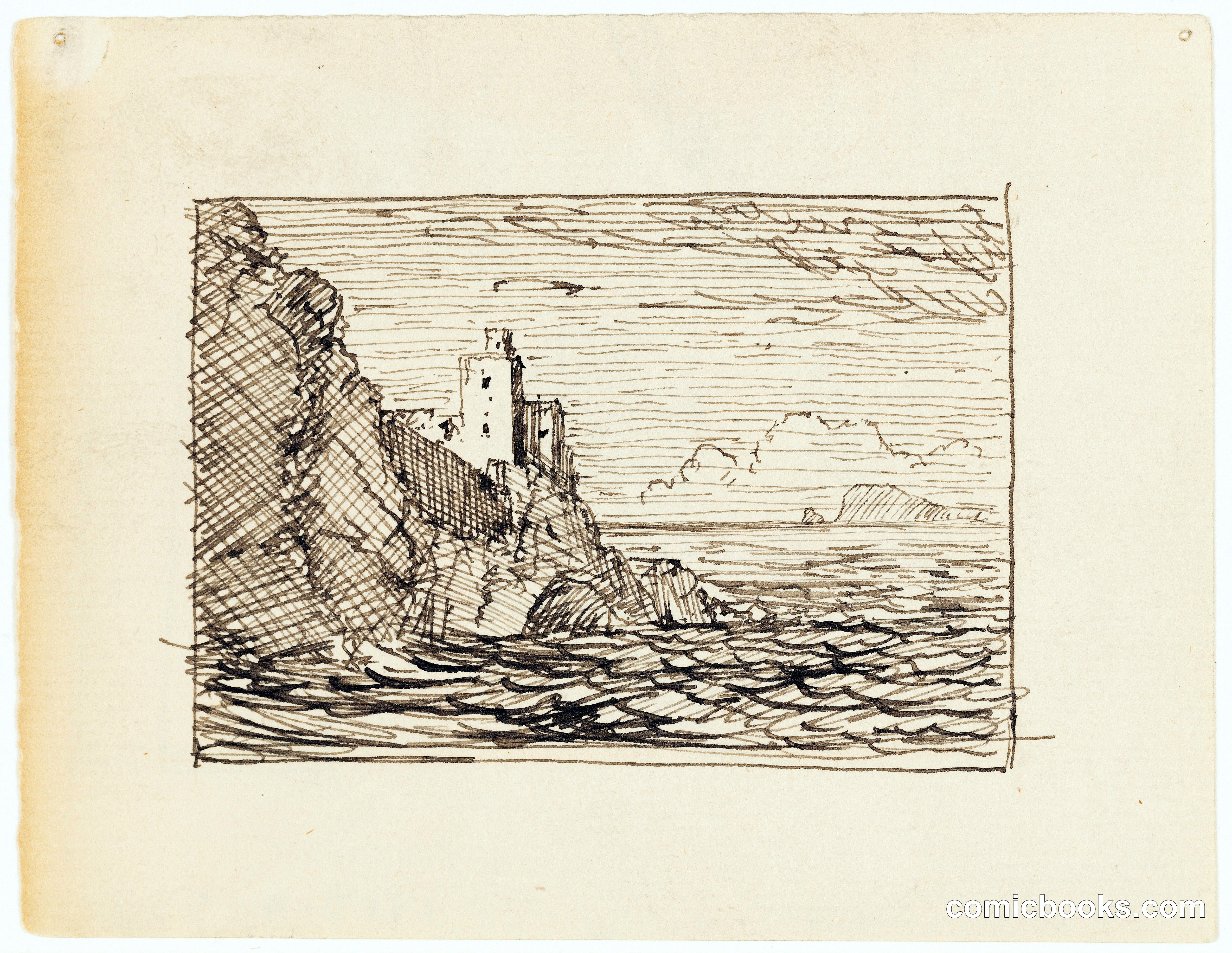 Imaginary Coastal Landscape with a Tower