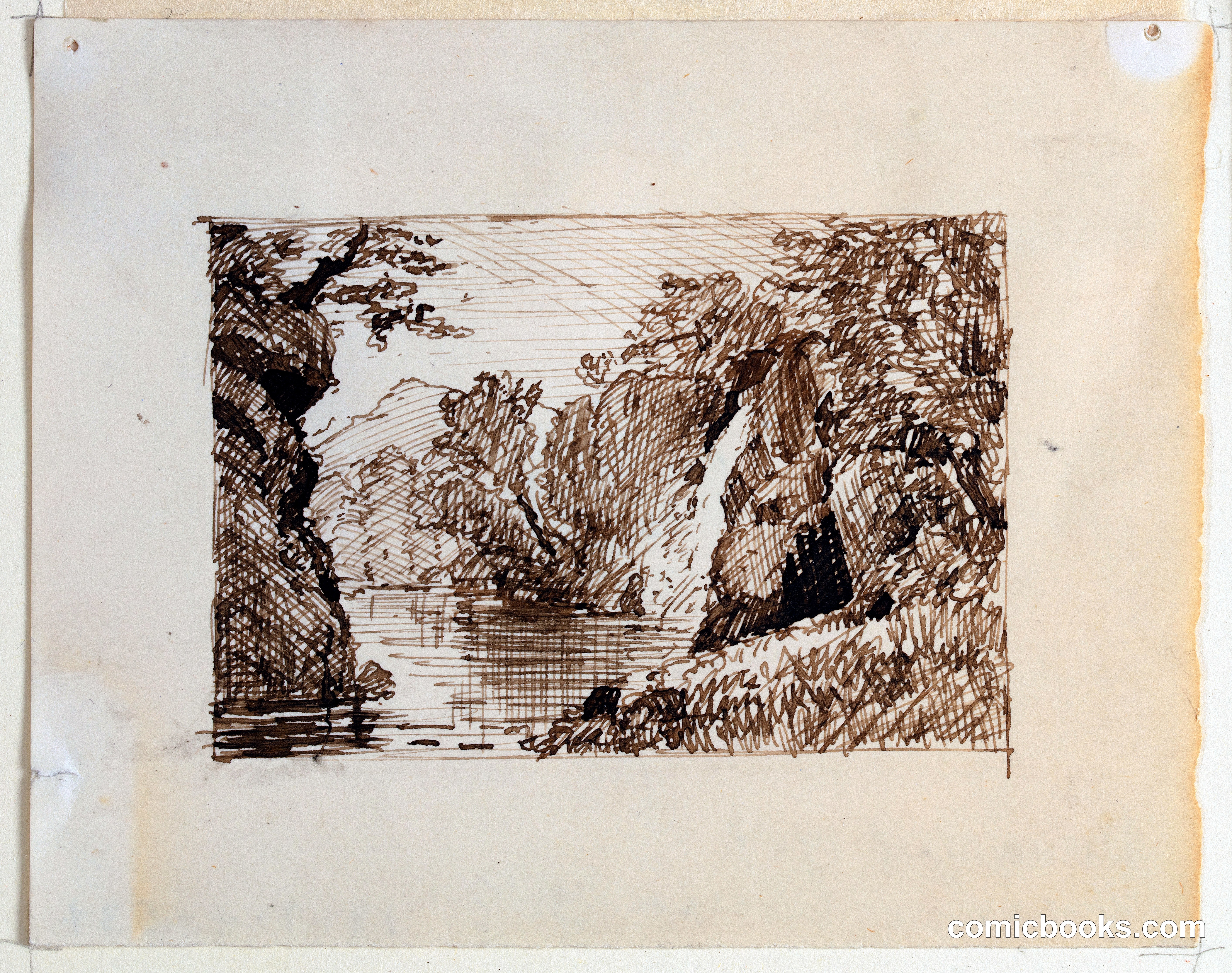 Imaginary Landscape with Waterfall