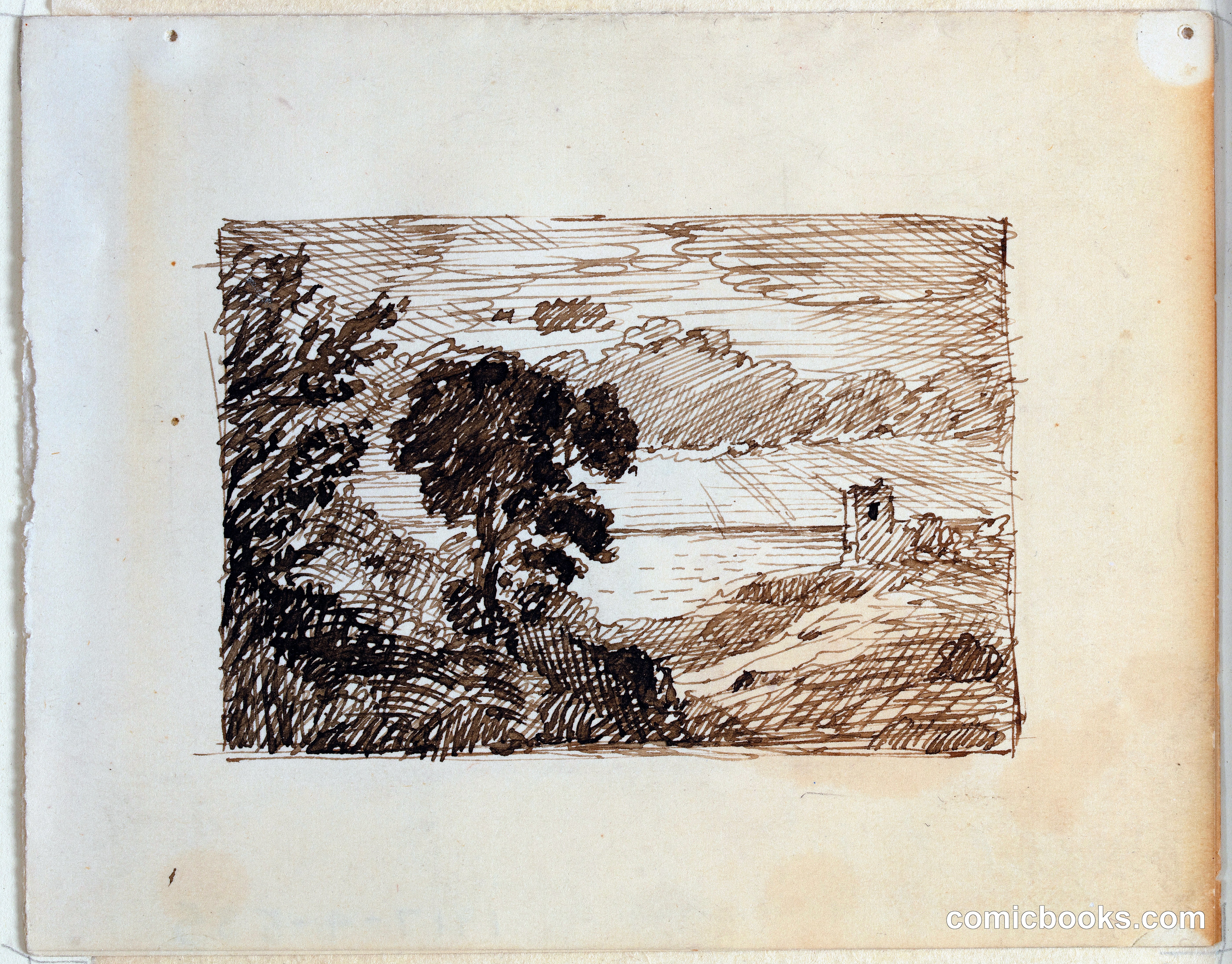 Imaginary Coastal Landscape with Tower
