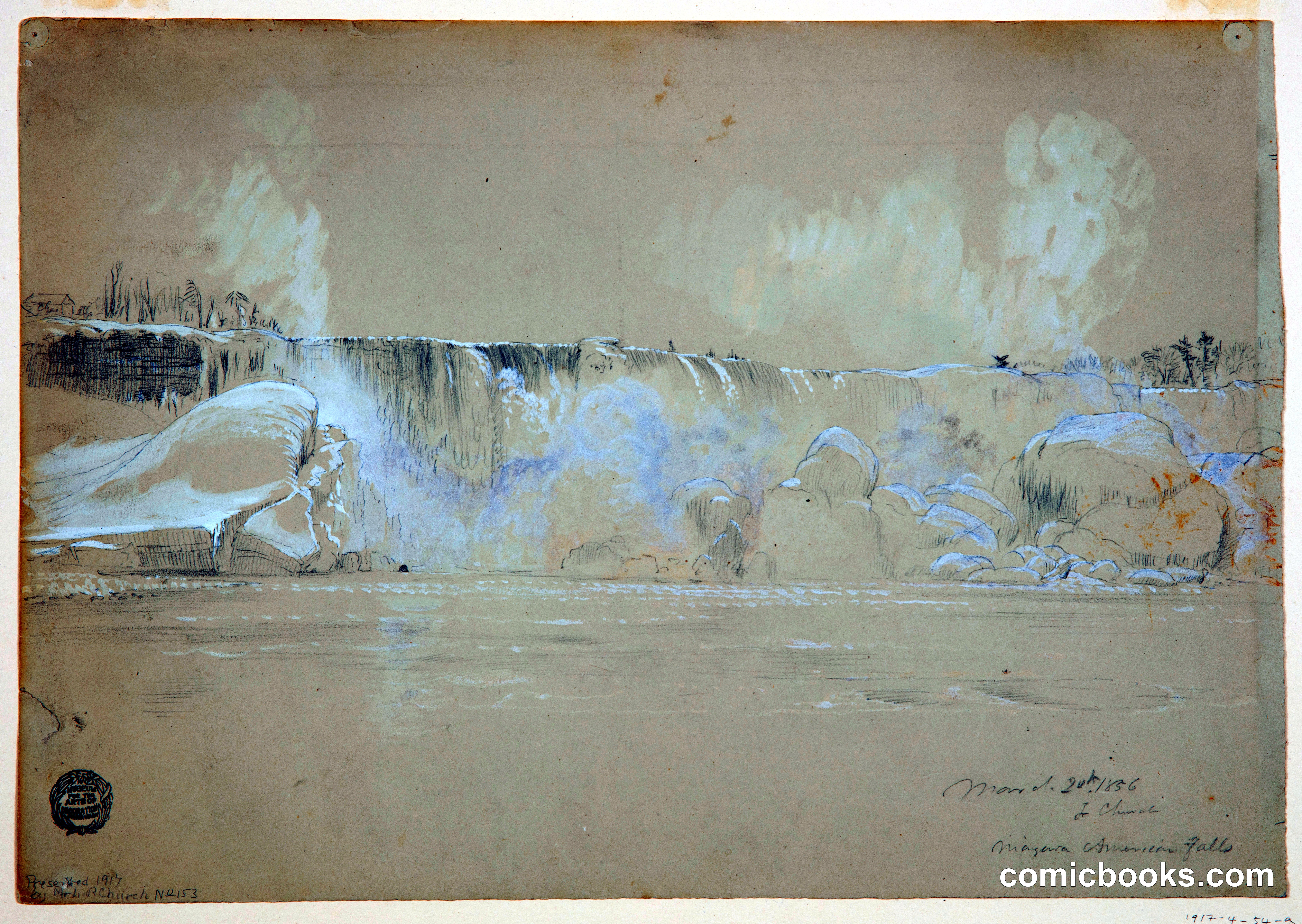 The American Falls in Snow, Niagara Falls, New York