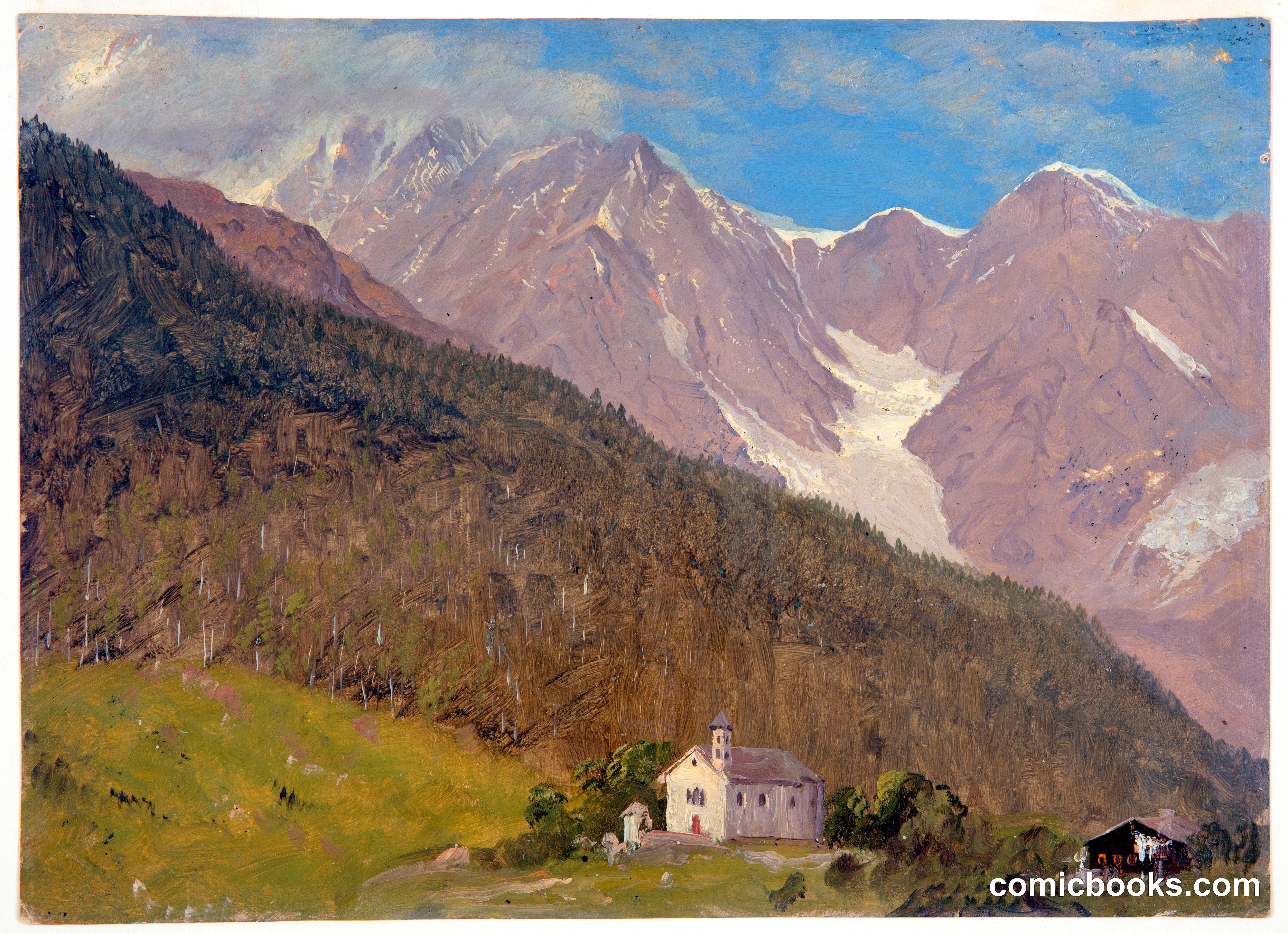 View of Monte Rosa from Macugnaga, Italy