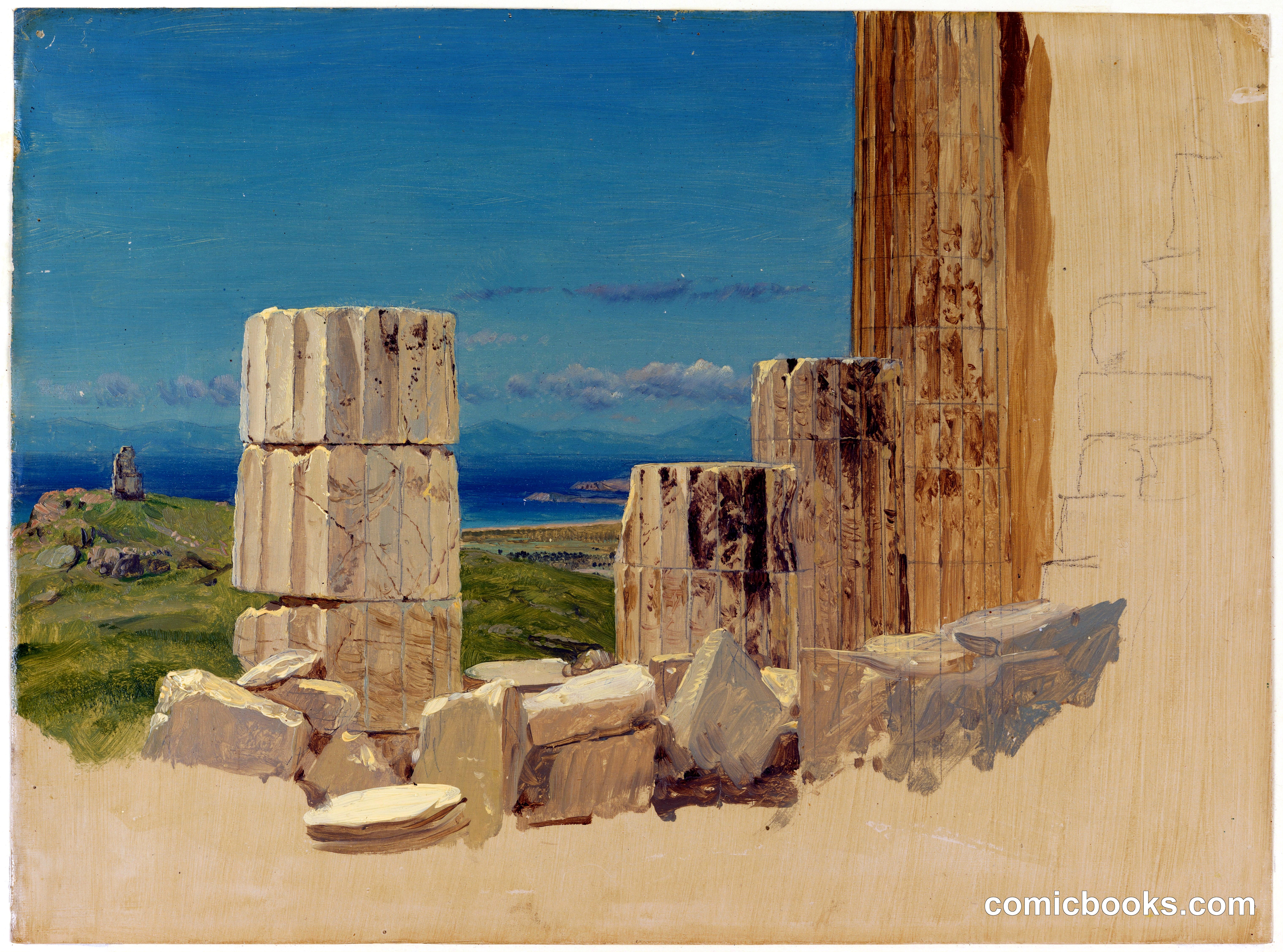 Broken Columns, View from the Parthenon, Athens