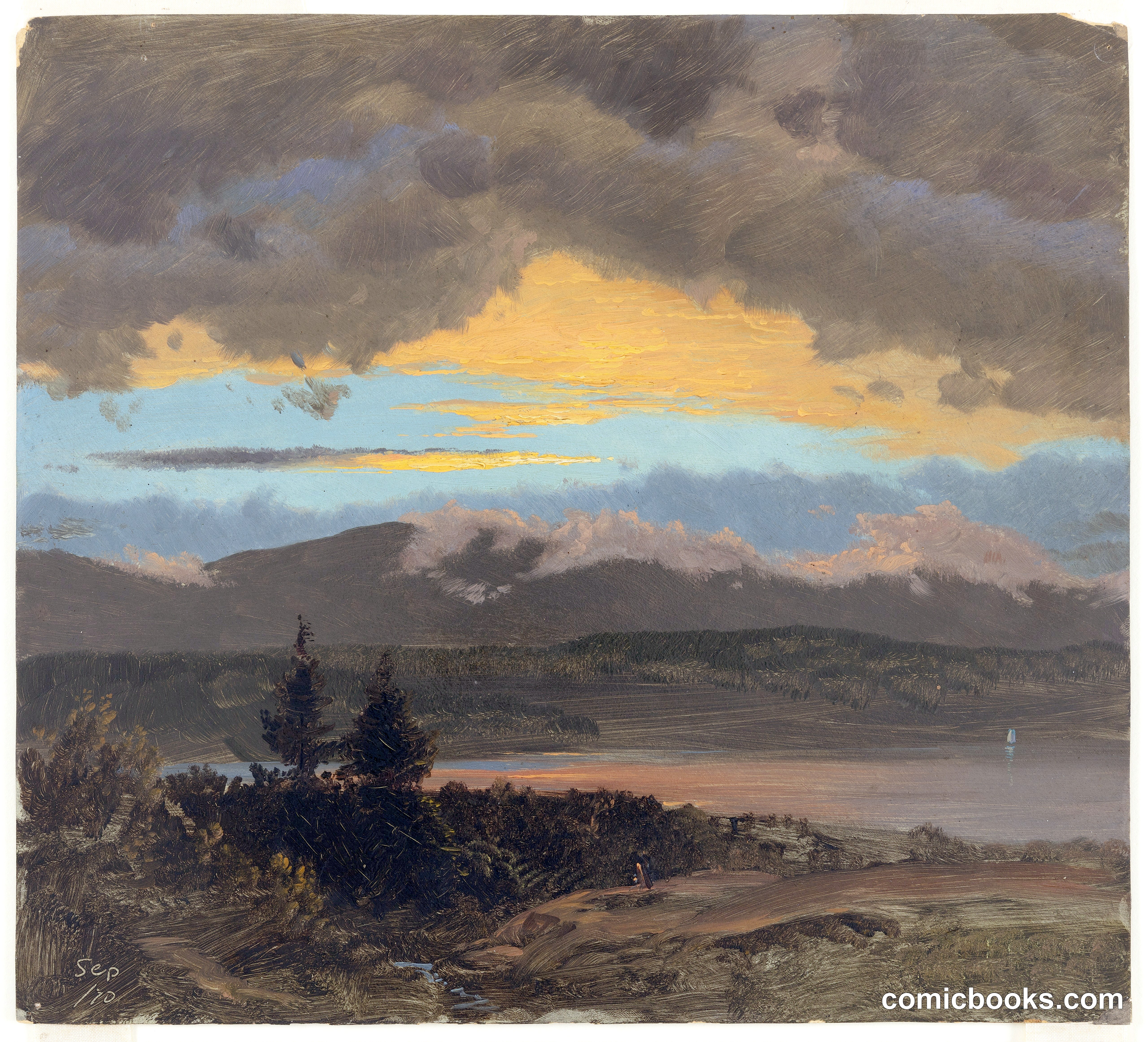 Sunset across the Hudson Valley, New York