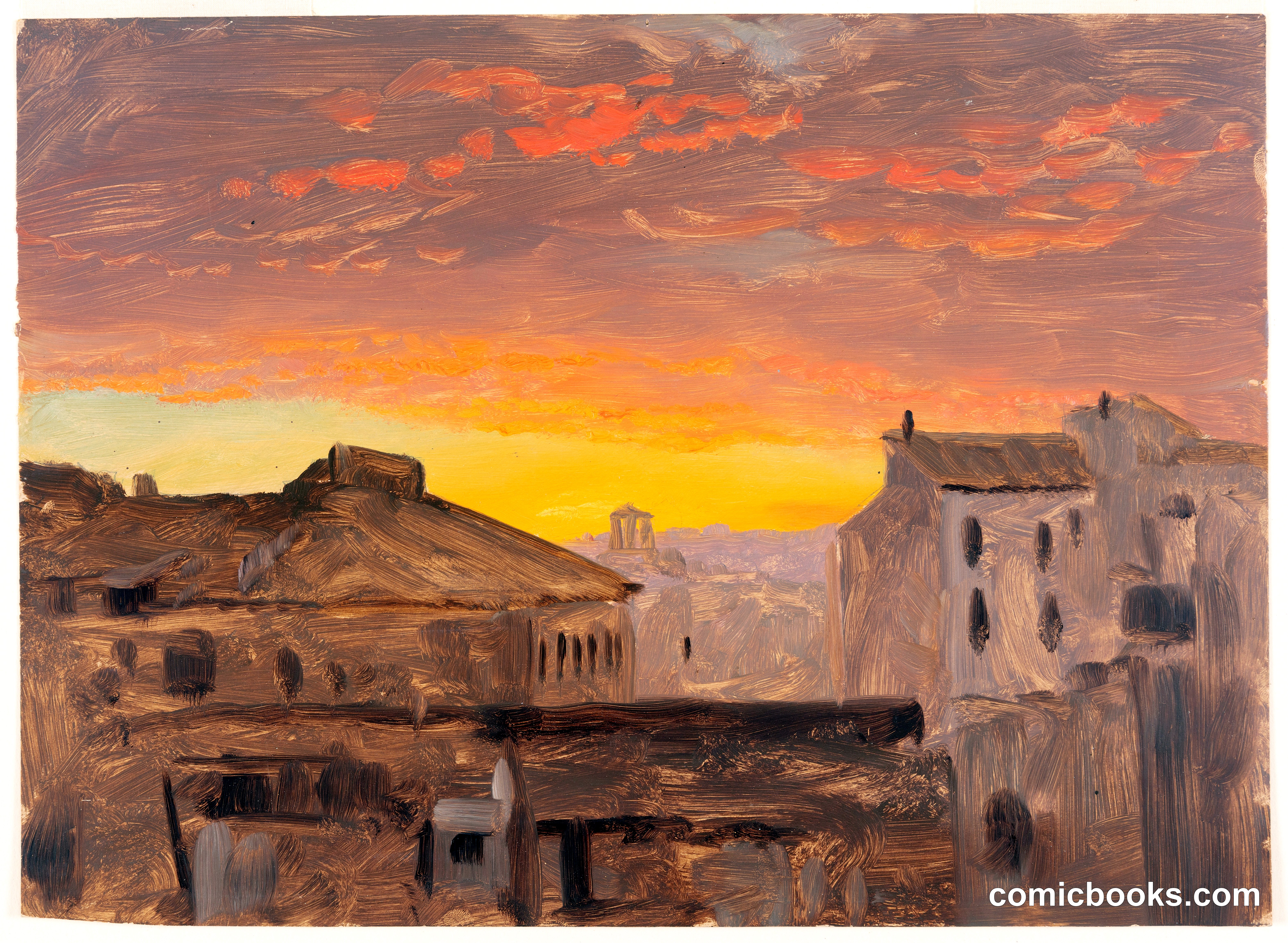 Rooftops at Sunset, Rome