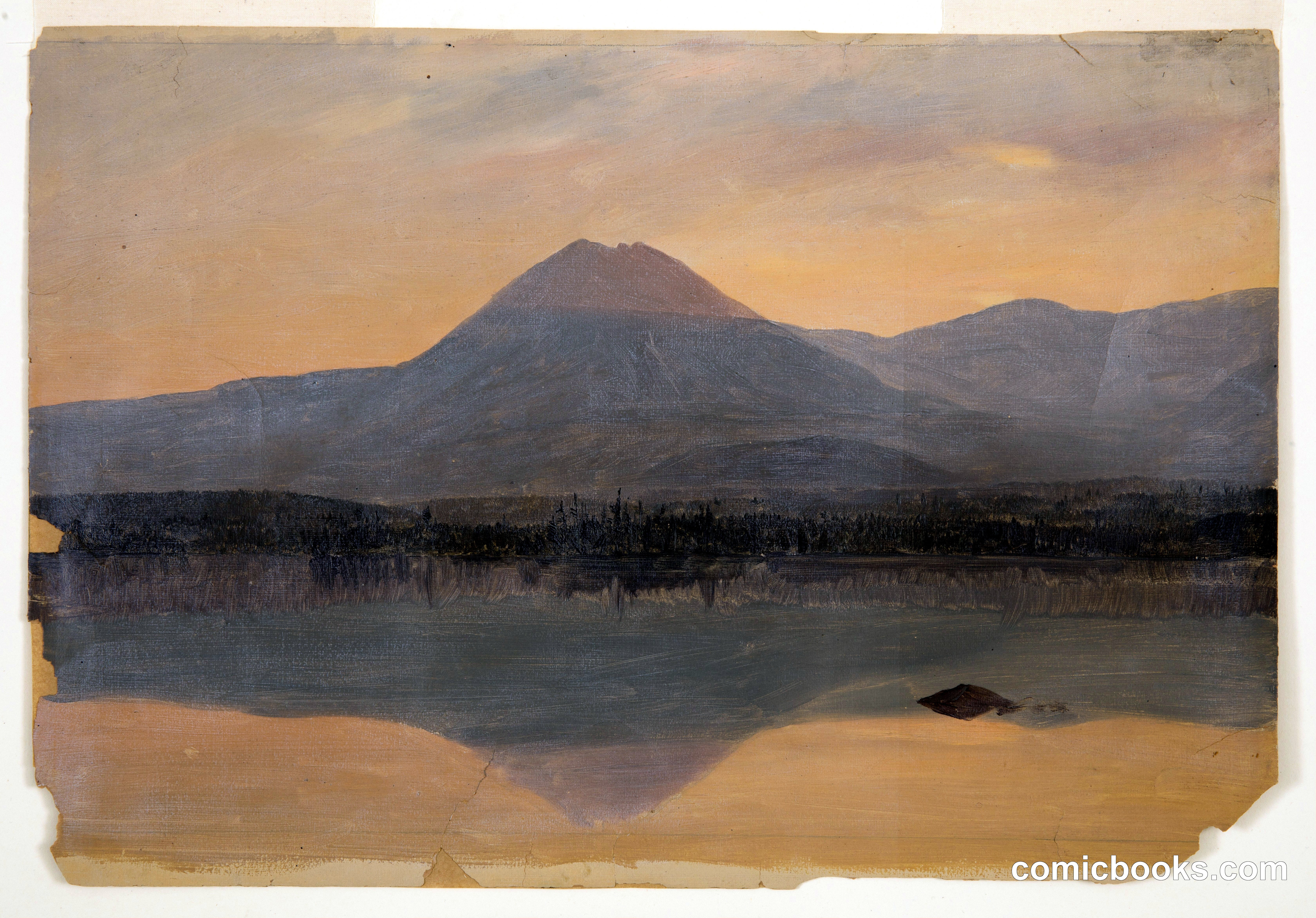 Mt. Katahdin at Sunrise, from Katahdin Lake, Maine