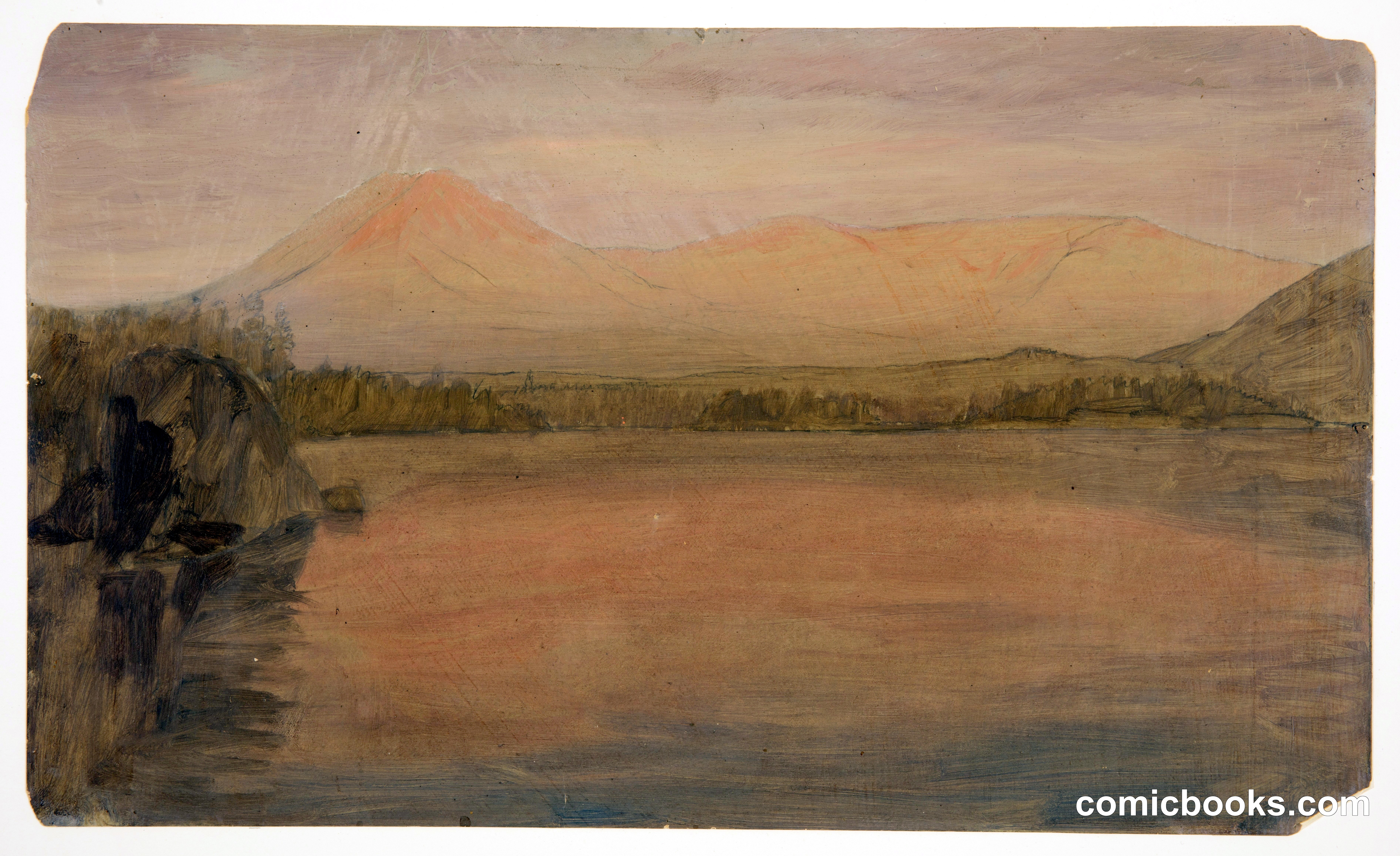 Mt. Katahdin at Sunrise, from Katahdin Lake, Maine