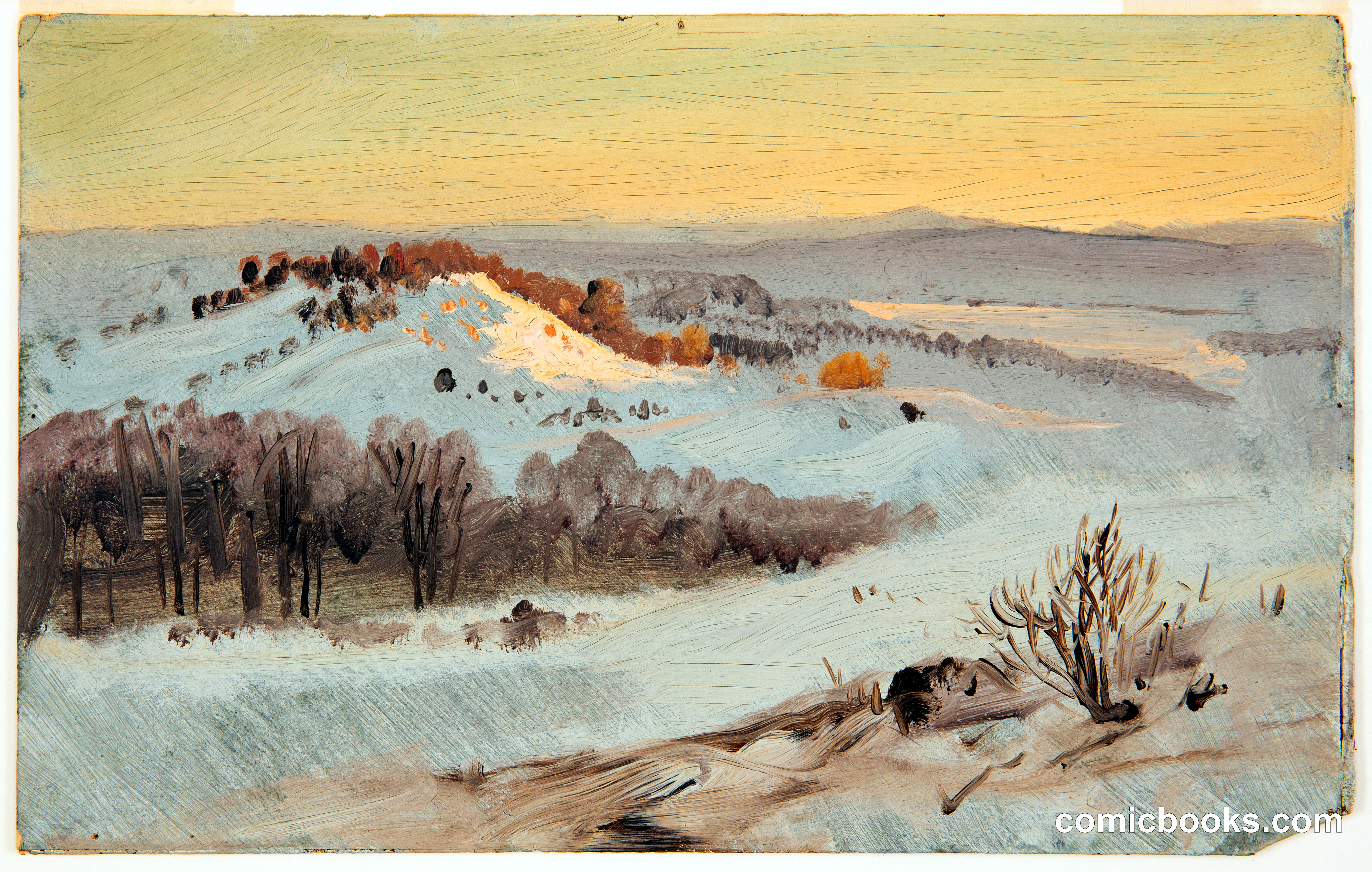 Hudson Valley in Winter from Church's Farm, New York