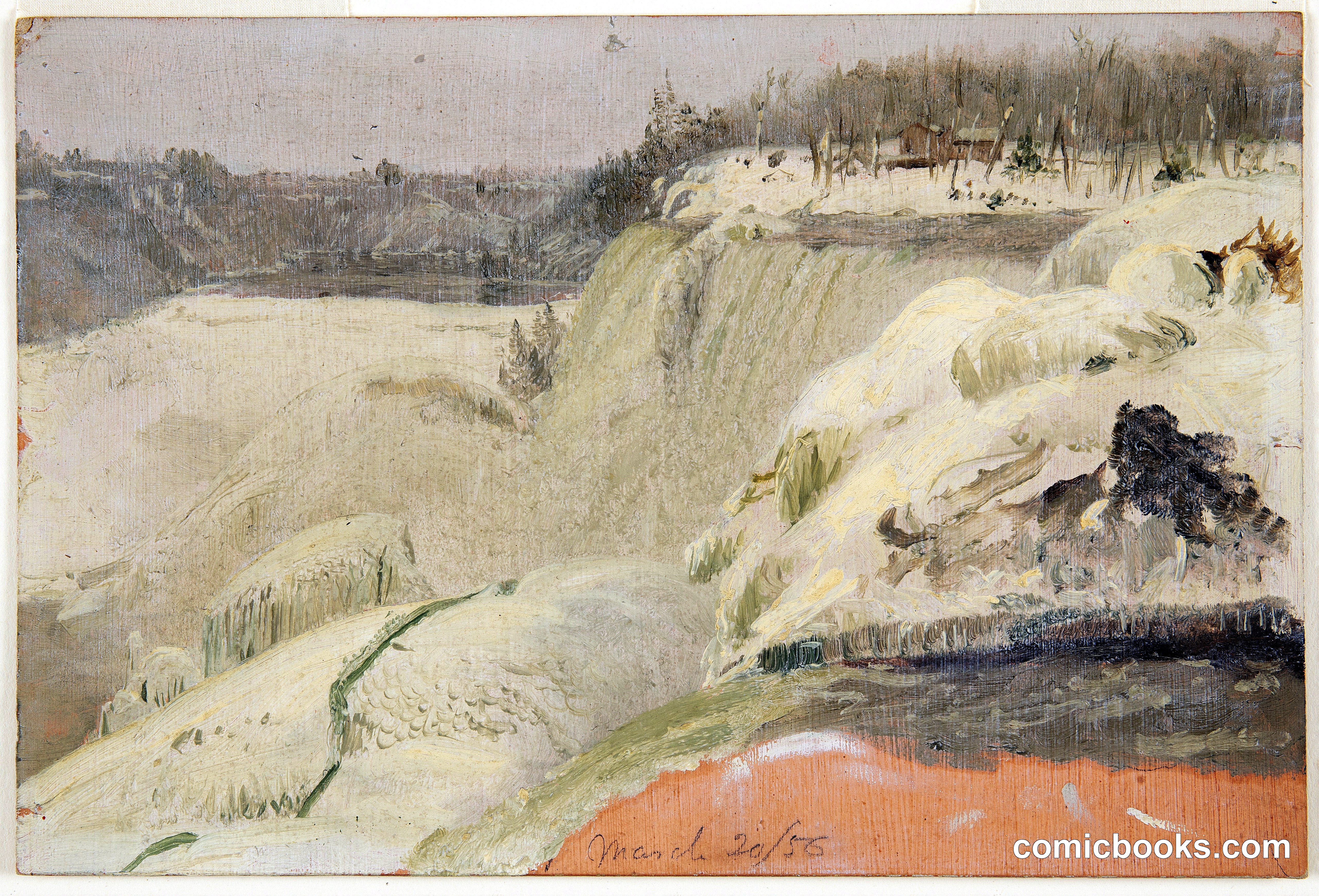 American Falls in the Snow, from Goat Island, New York