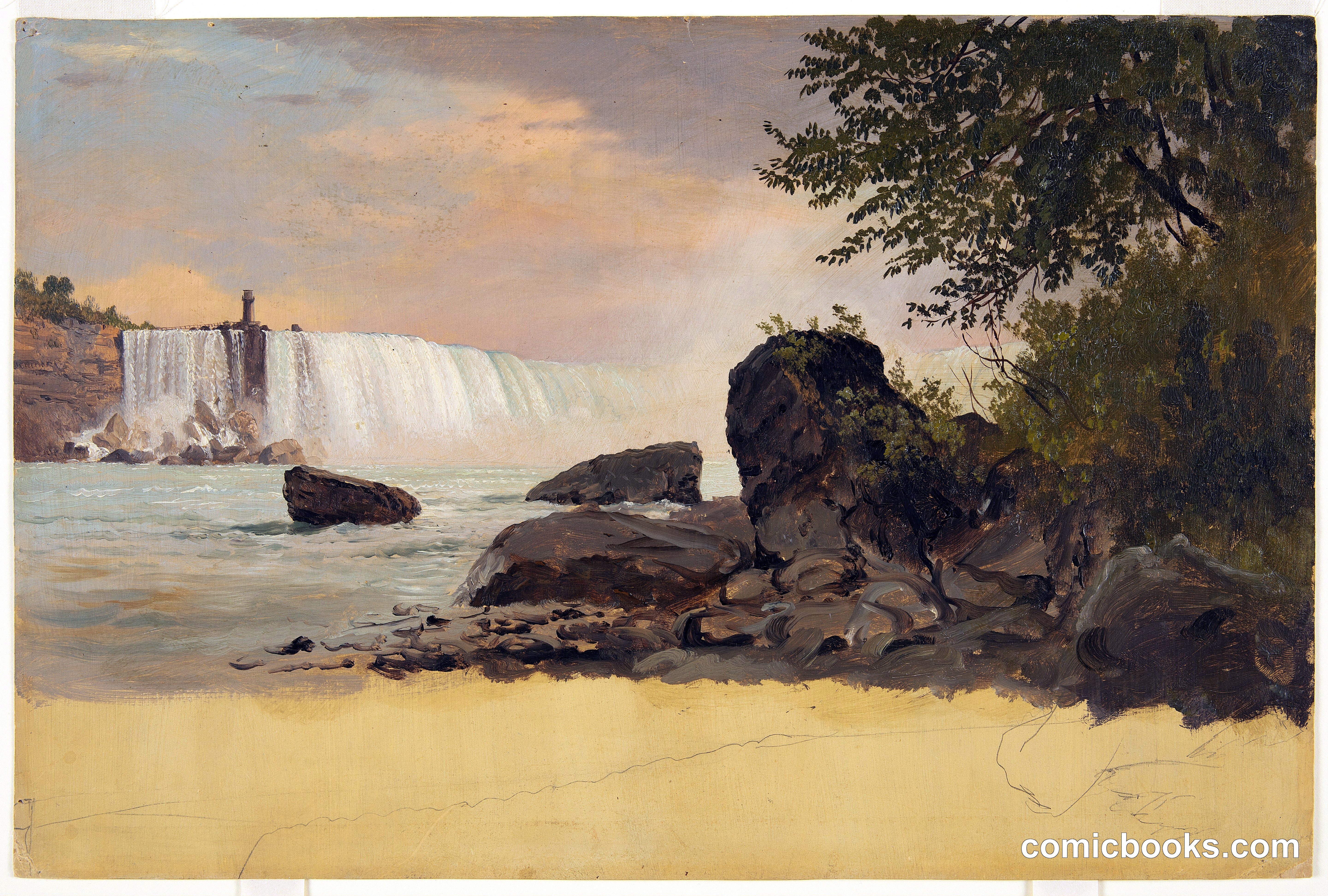 Horseshoe Falls and Goat Island from the Canadian Bank, Niagara Falls, Canada