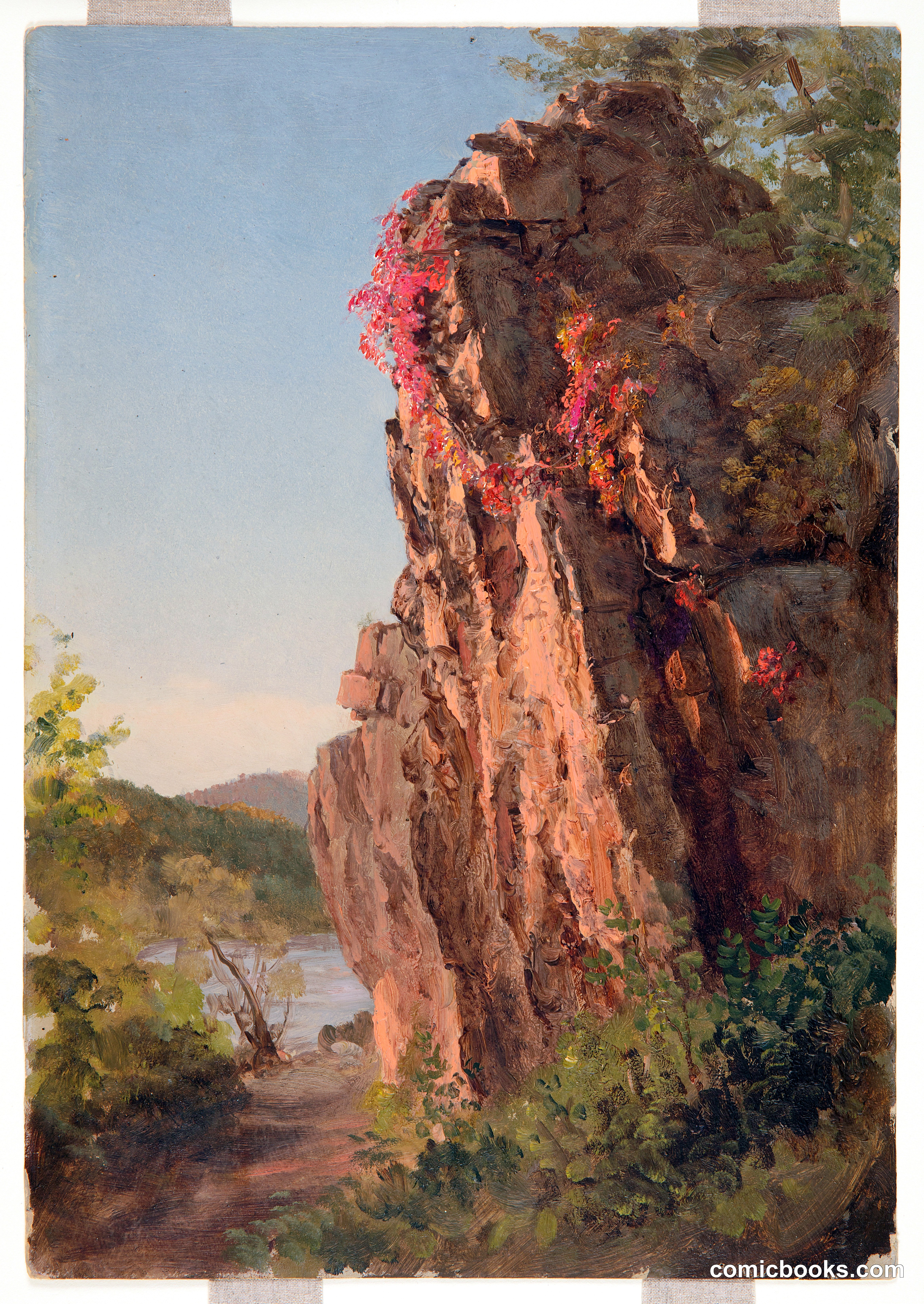 Autumn Landscape with Large Rock, North Carolina