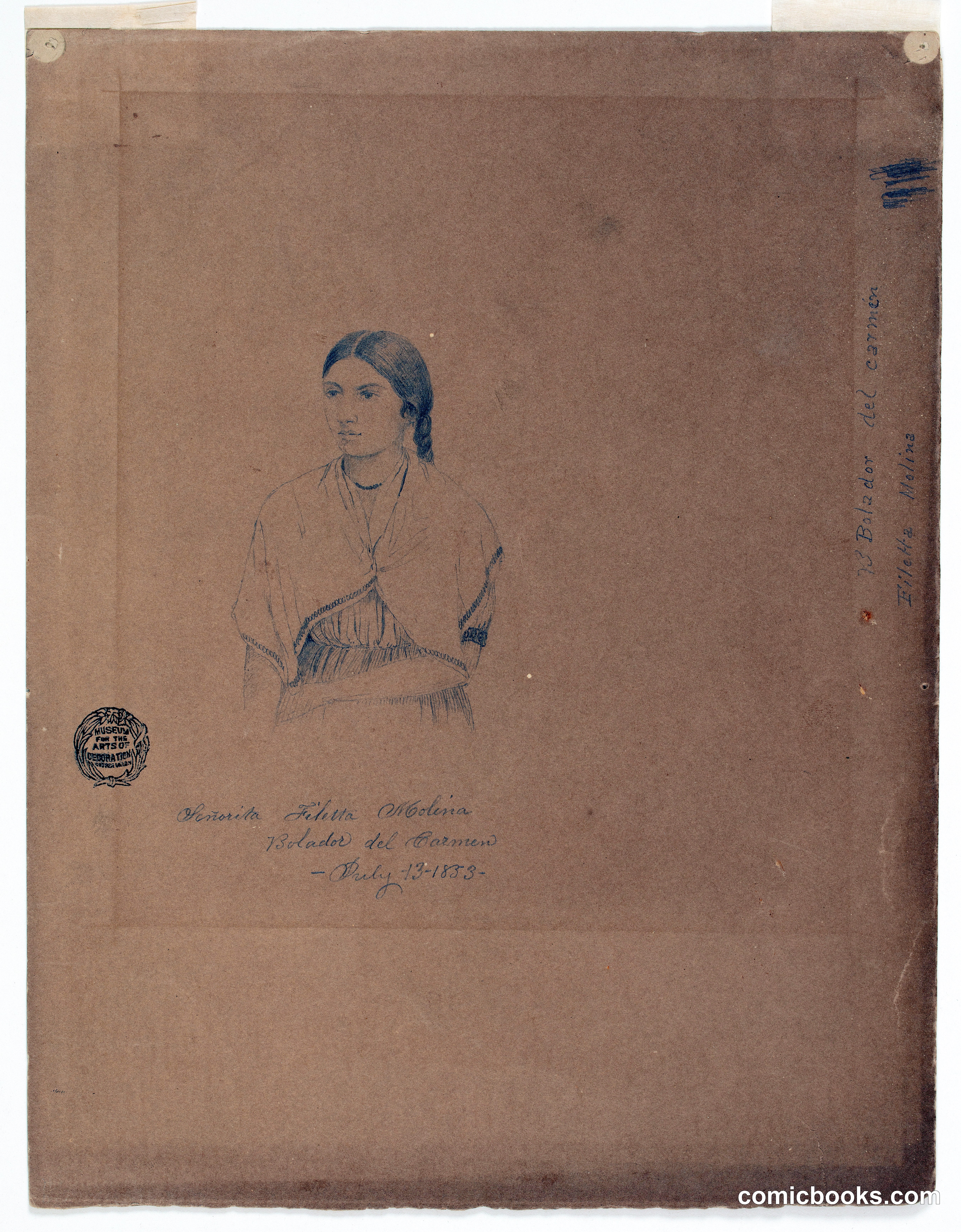 Portrait Study of Señorita Filetta Molina