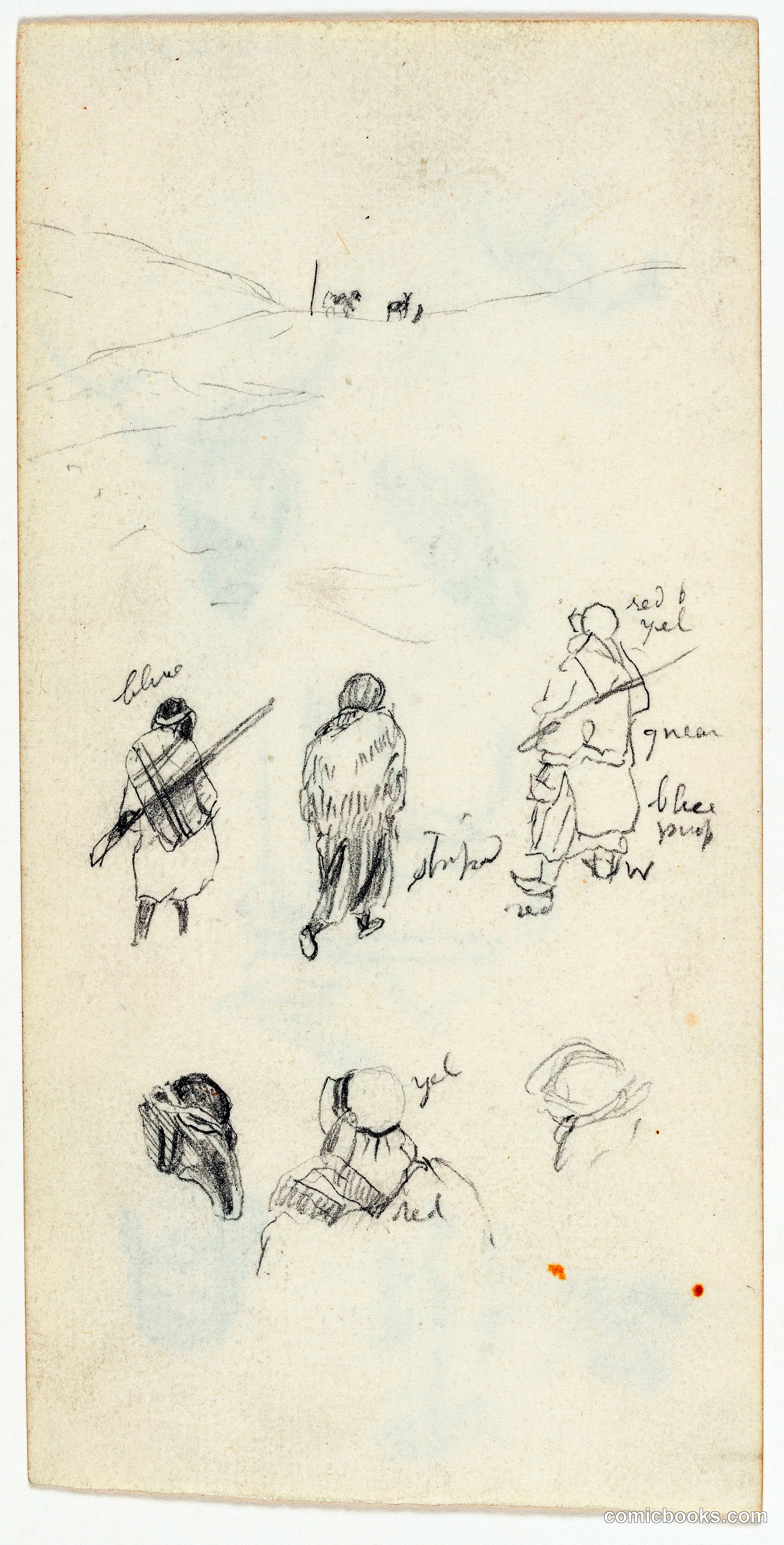 Figure Sketches with Landscape, Petra, Syria (Jordan)