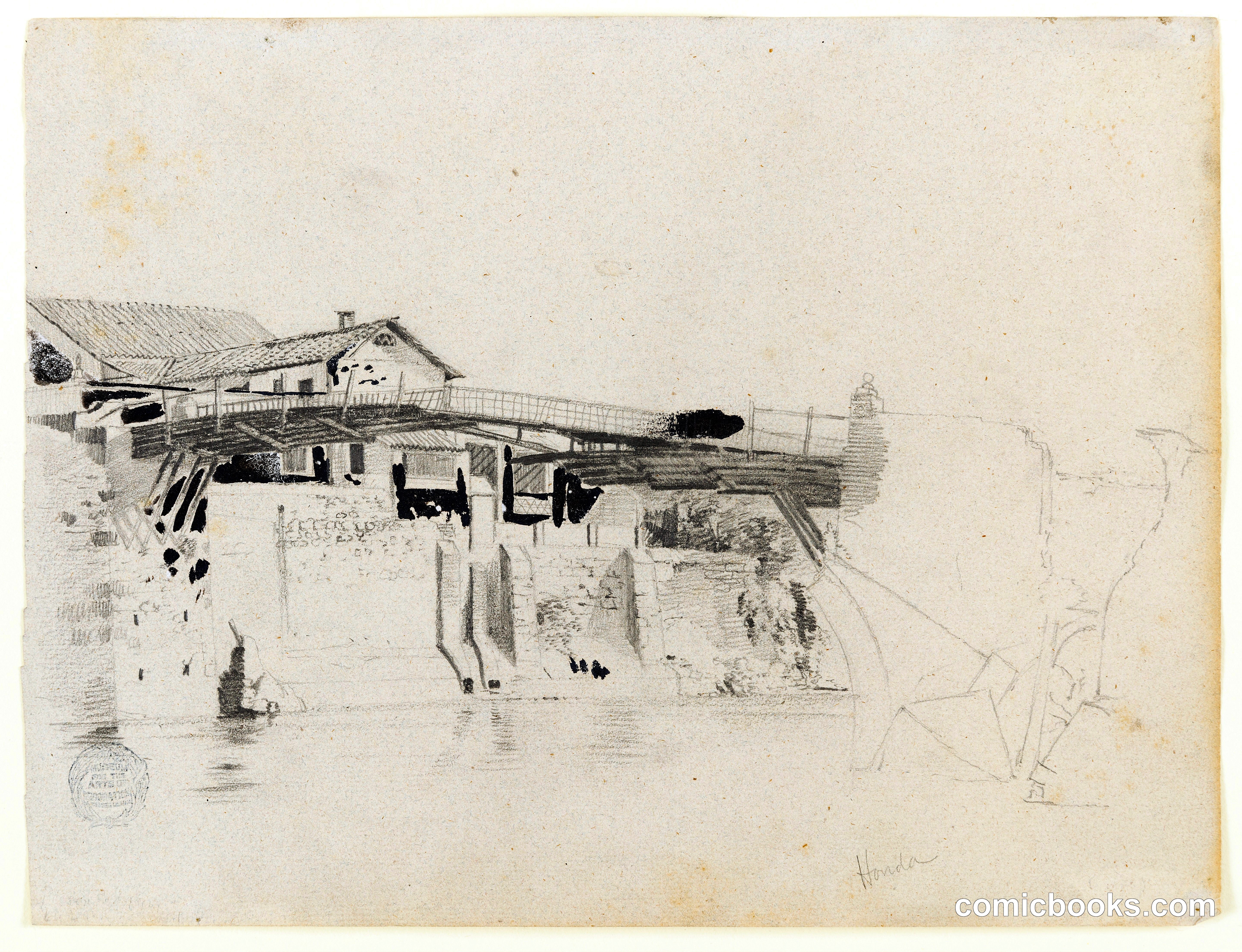 View of a Bridge and Buildings at Honda, Colombia