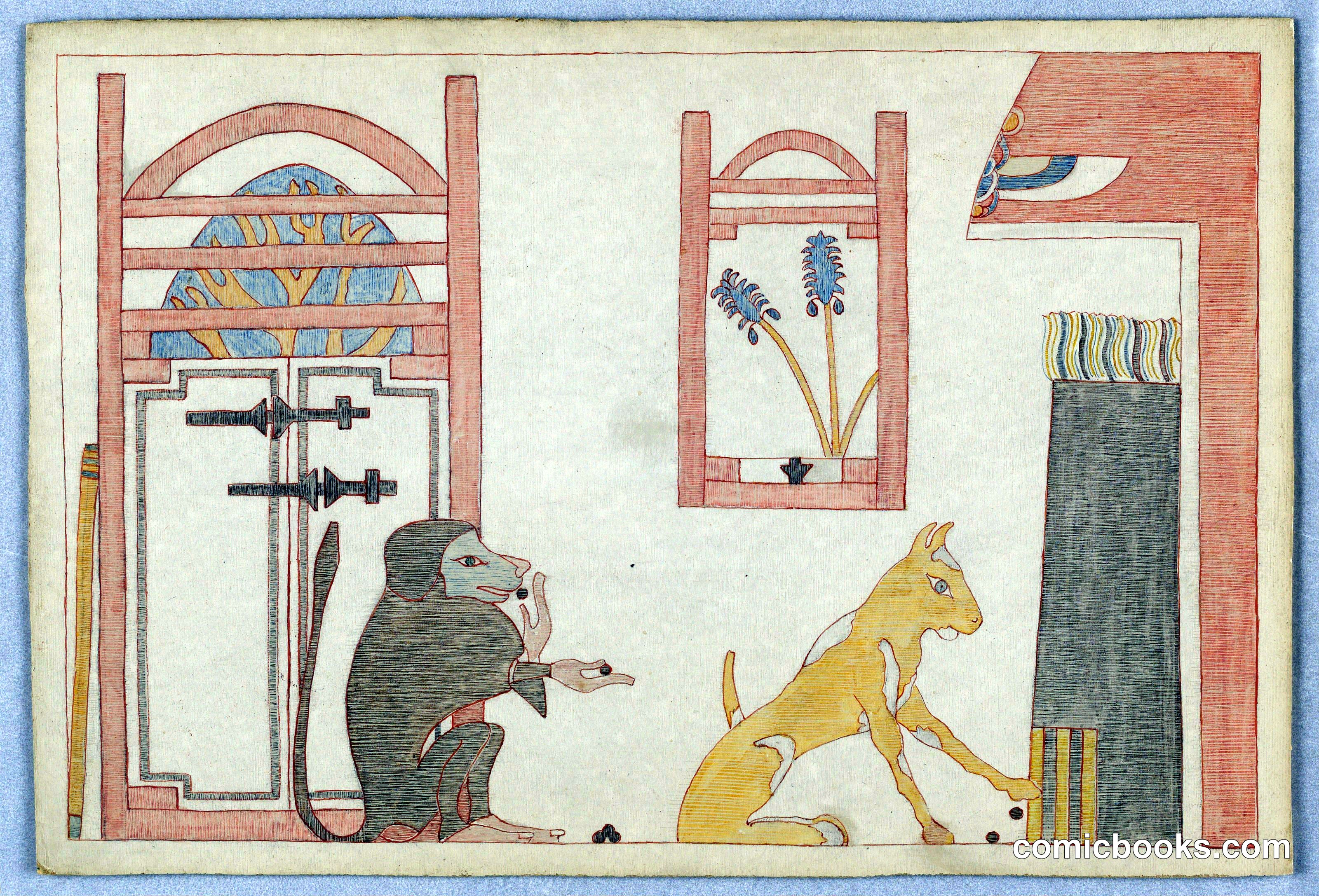The Monkey and the Cat, Illustration for Aesop's Fables